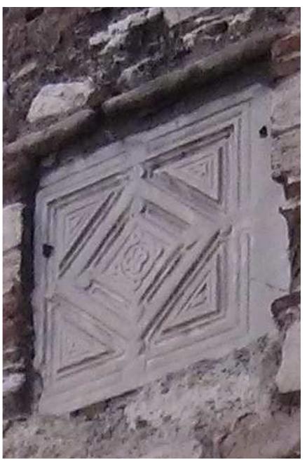 Figure 3: Marble spolia panel on section no. 12. Photograph: Selin Sur, 2014. 