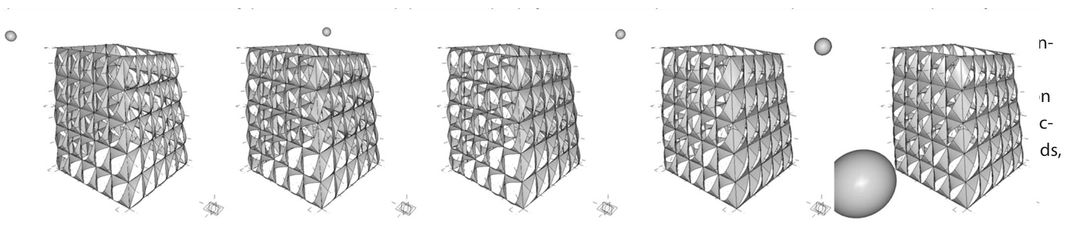 Current Course: Introduction to Interaction Design  Figure 5. Screenshots of a GenerativeComponents model simulating the building fagade responding to the sun movement. 