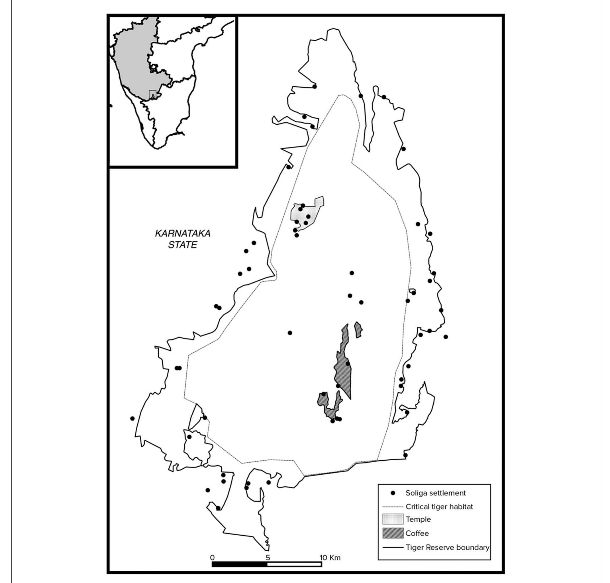 Map of BRT and Soliga settlements?. *Map republished from Goldman et al. (2021). 