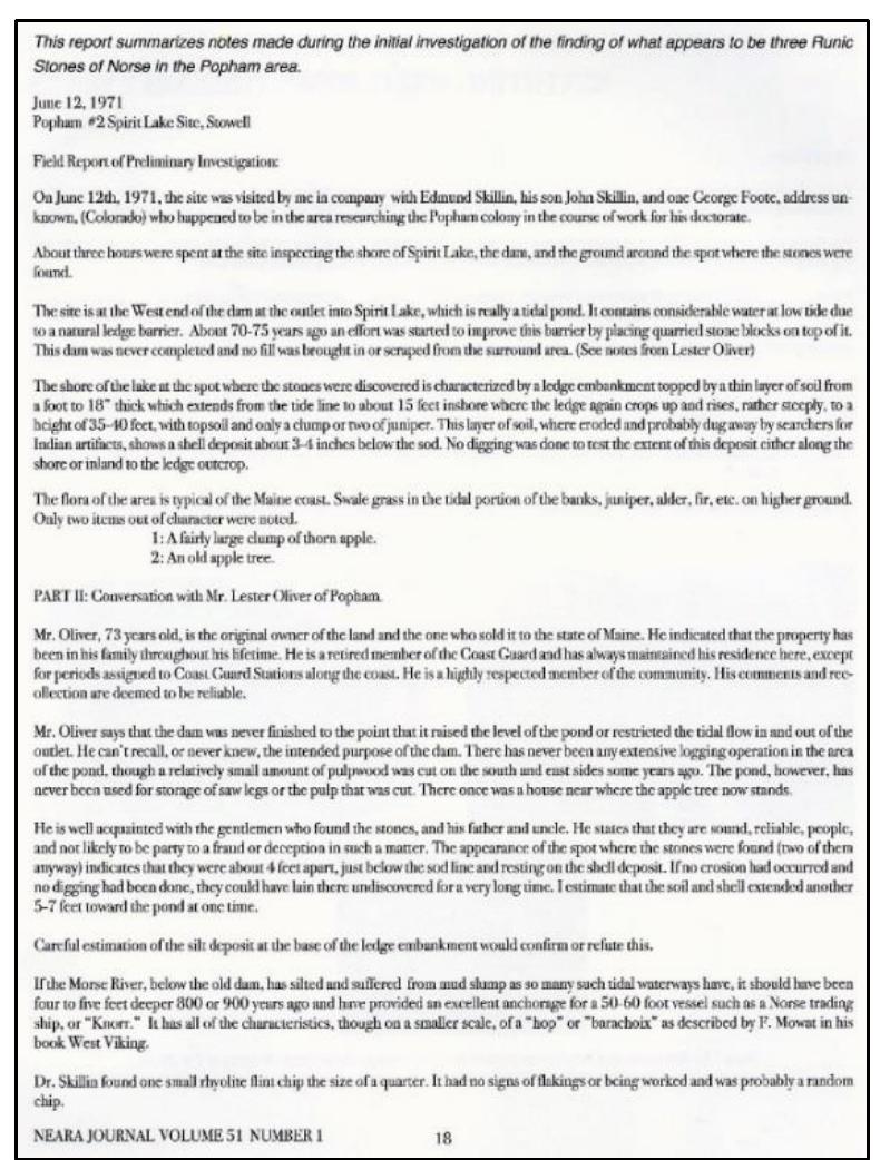 Carlson, Suzanne. “Revisiting Spirit Pond, The Early Years.” New England Antiquities Research Association (NEARA), 51:1 (Summer 2017): 17-21. 