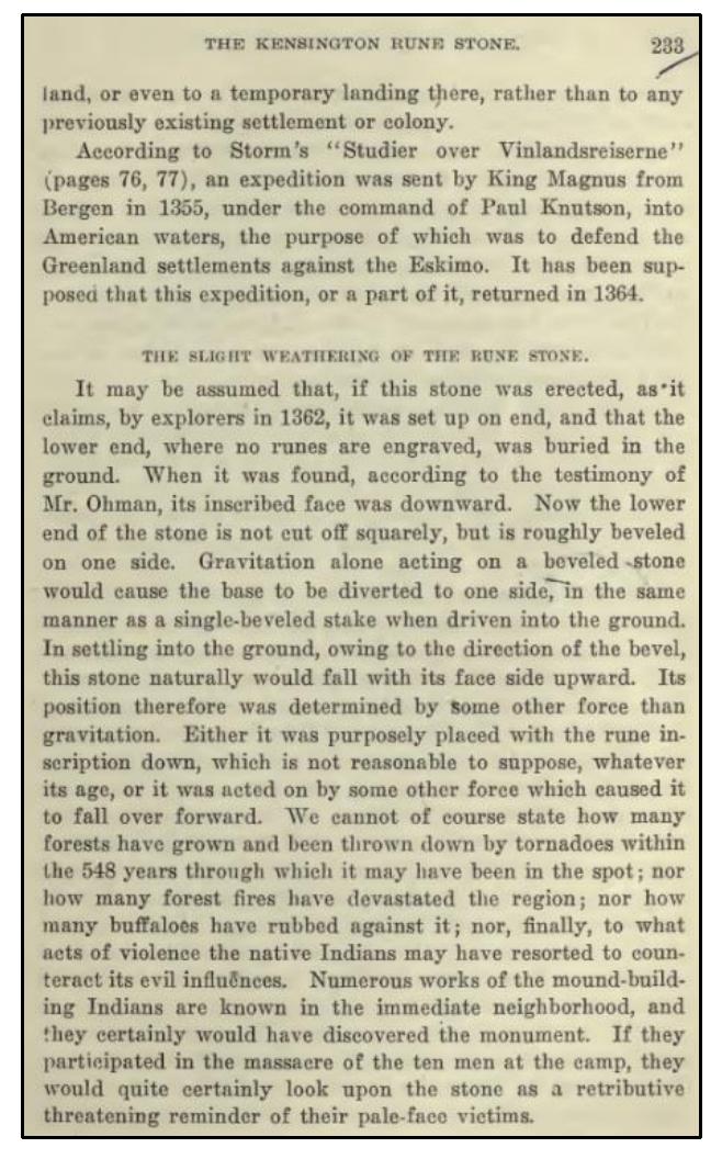 Minnesota Historical Society. The Kensington Rune Stone: Preliminary Report to the Minnesota Historical Society by Its Museum Committee. Minnesota Historical Society. St. Paul: Volkszeitung Co., 1910. 