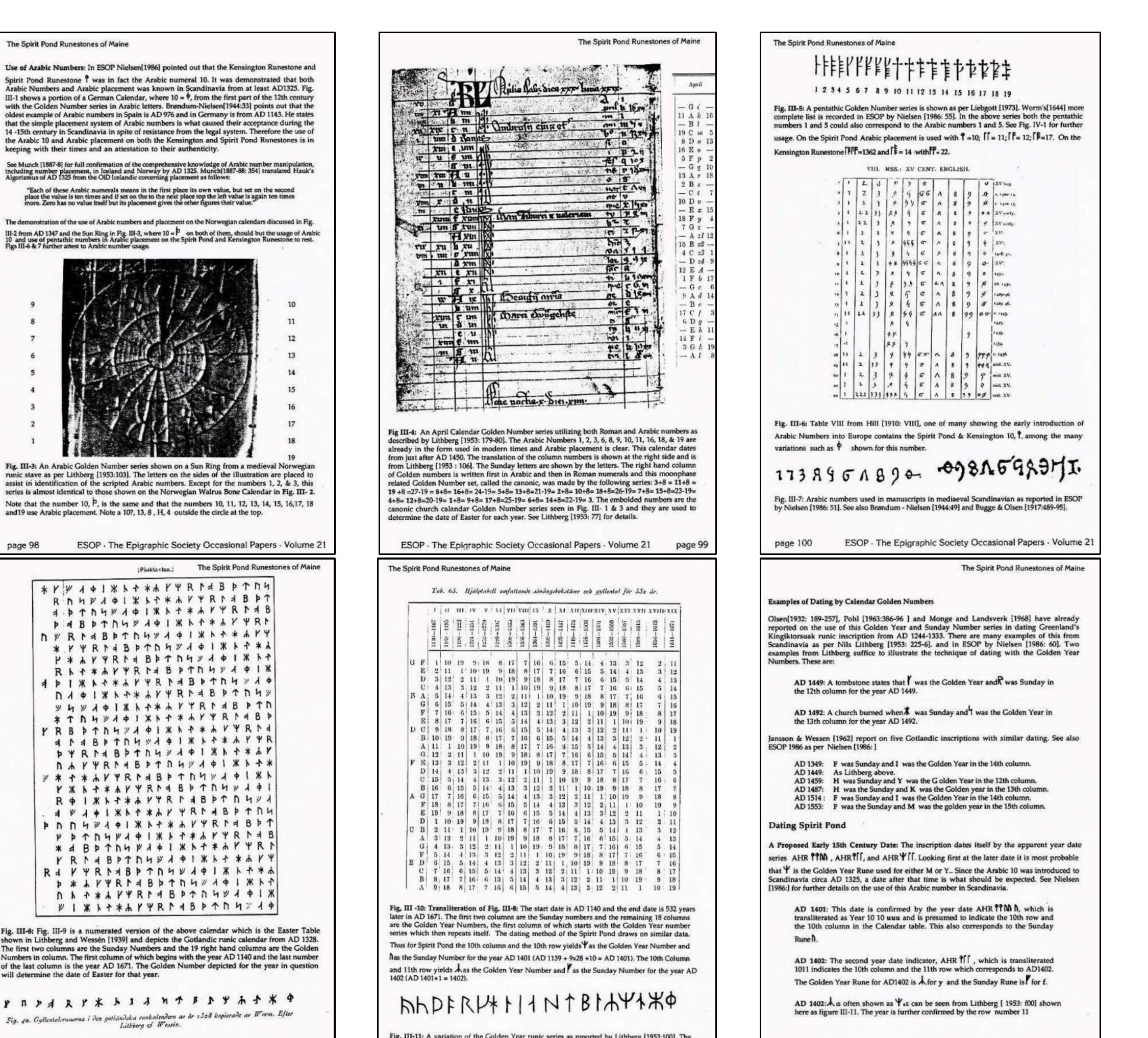 Fig. III-9: The Golden Year series as reported by Worm [1644 ] on the Gotlandic Calendar of AD 1328.  ESOP - The Epigraphic Society Occasional Papers - Volume 21 _ page 101  