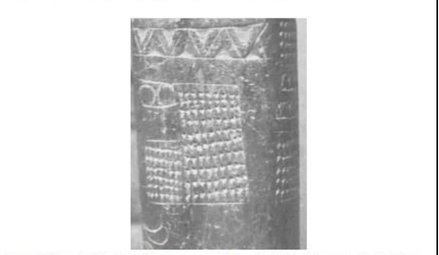 Figure 30 Detail of the Monolith Stone originally found at Dhlo-dhio now in the Zimbabwe National Museum reproduced in Huffman, T.N, 1996. Snakes and Crocodiles - Power and Symbols in Ancient Zimbabwe, Johannesburg. Witwatersrand University Press,  Figure 29 The Monolith Stone originally found at Dhlo-dhlo now in the Zimbabwe National Museum reproduced in Huffman, T.N. 1996. Snakes and Crocodiles - Power and Symbols in Ancient Zimbabwe, Johannesburg. Witwatersrand University Press, 