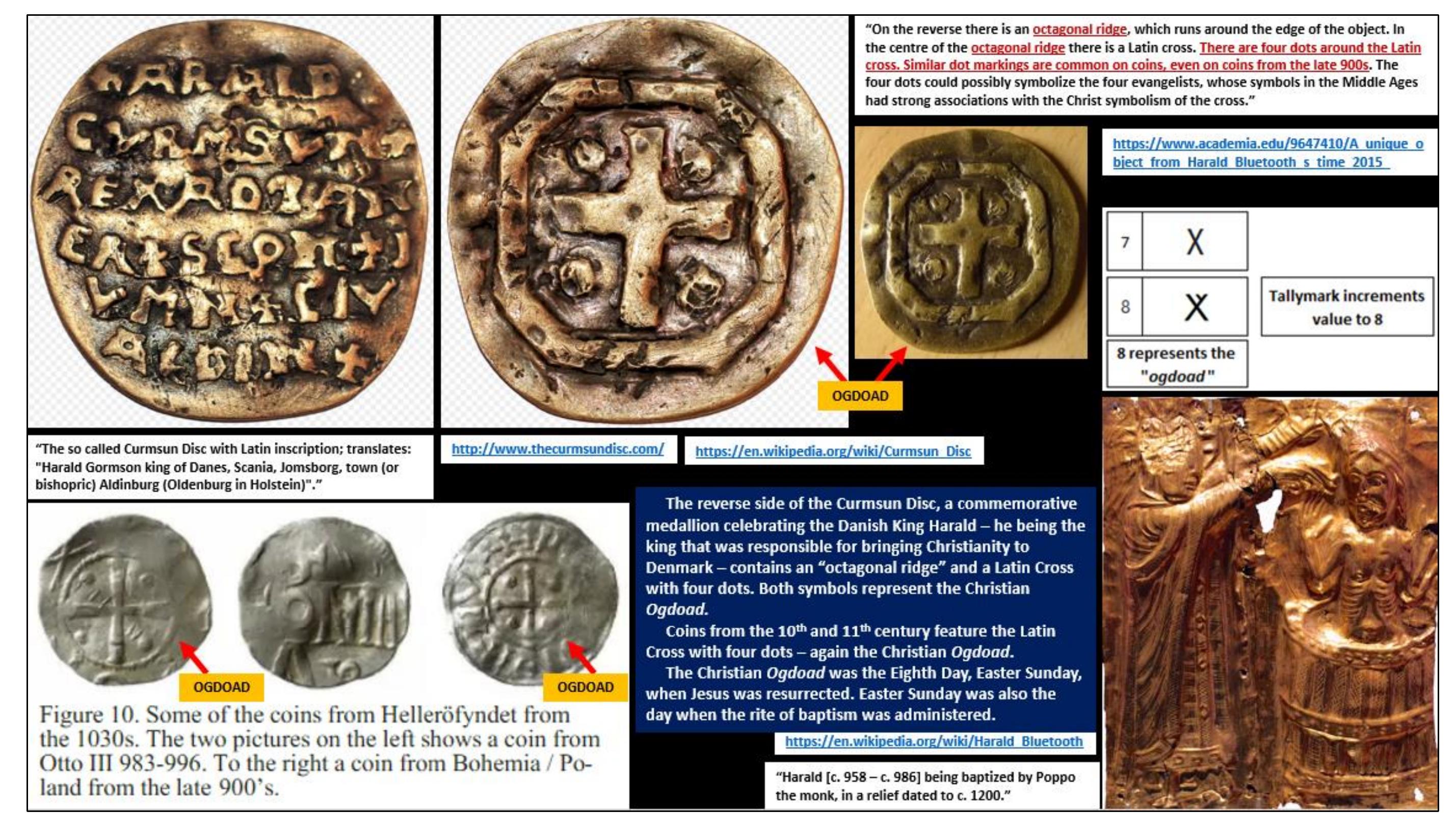 Figure 74. Four-dotted crosses representing the Christian Ogdoad on coins. For additional coinage with Ogdoad symbolism see (bibliography) Ruckser, “Coins of the Crusaders.” 