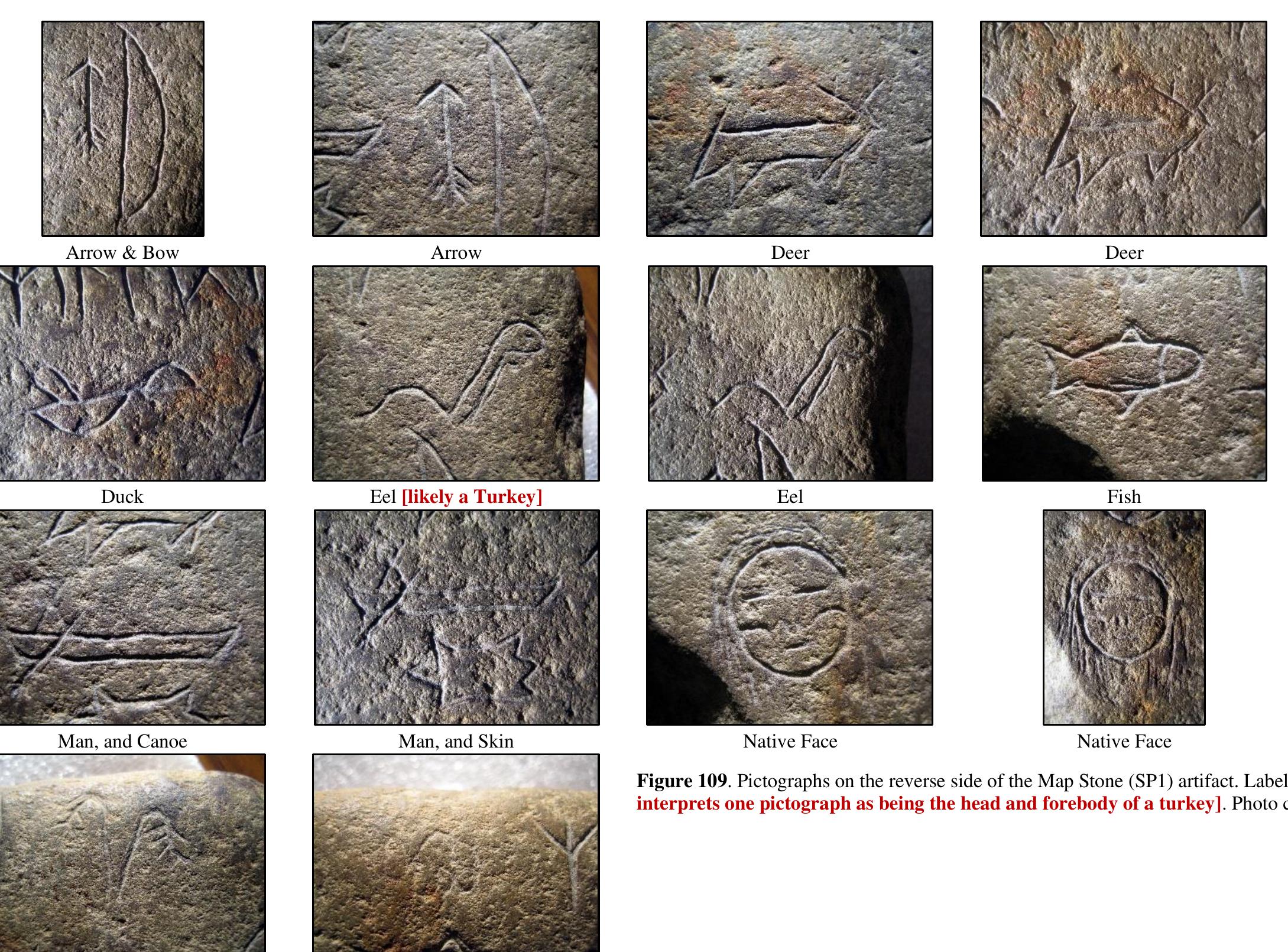 Figure 110. Haugen’s description of the reverse side of Map Stone (SP1). Source: Haugen 1974: 48. 