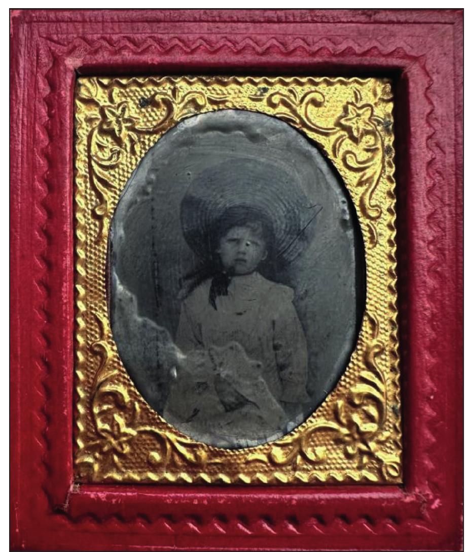 2 Obverse of a framed ferrotype of Elizabeth Moon of Daisy Hill Farm, Euxton (1861) 