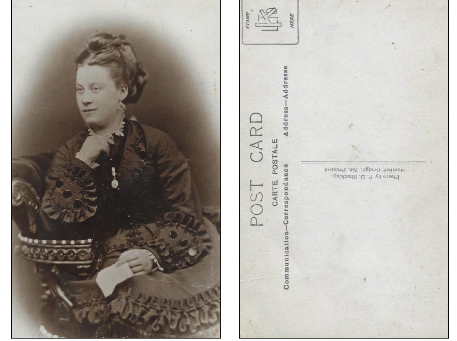 11 Obverse and reverse of a carte postale of a member of the Prescott family (circa 1897) 