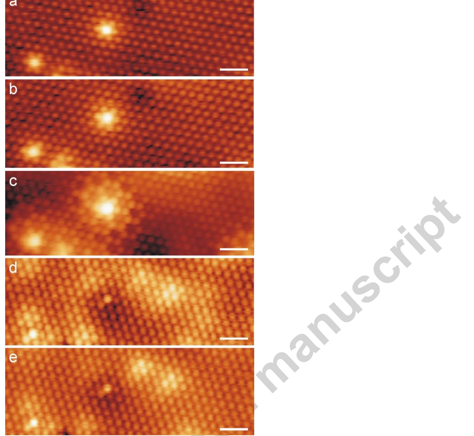 8. sequence of stm images showing the change of contrast of
