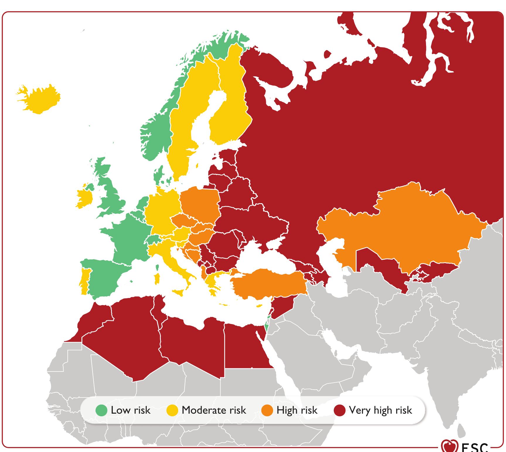 Risk regions based on world health organization