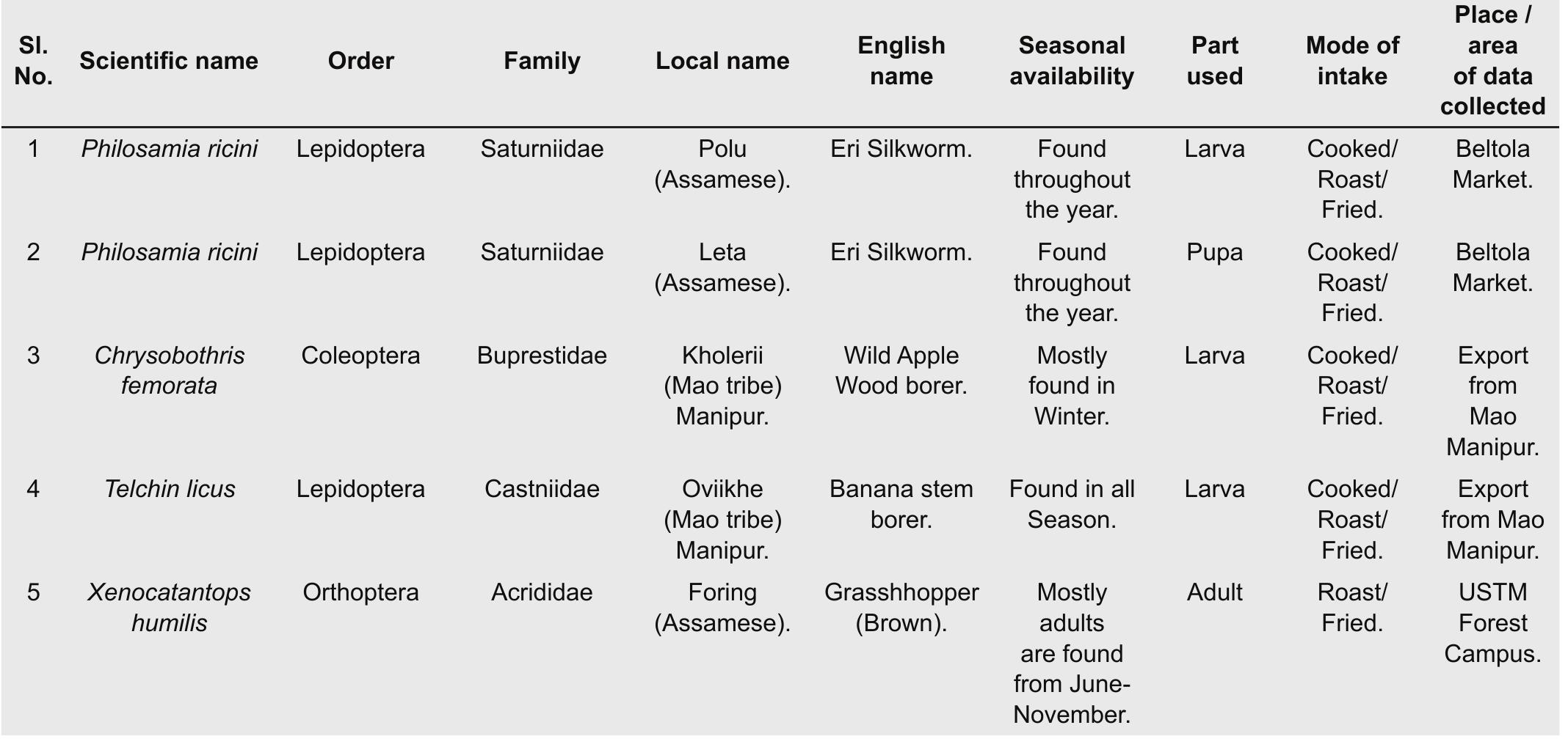 (PDF) Exploring Edible Insects: An Investigation in Kamrup District ...