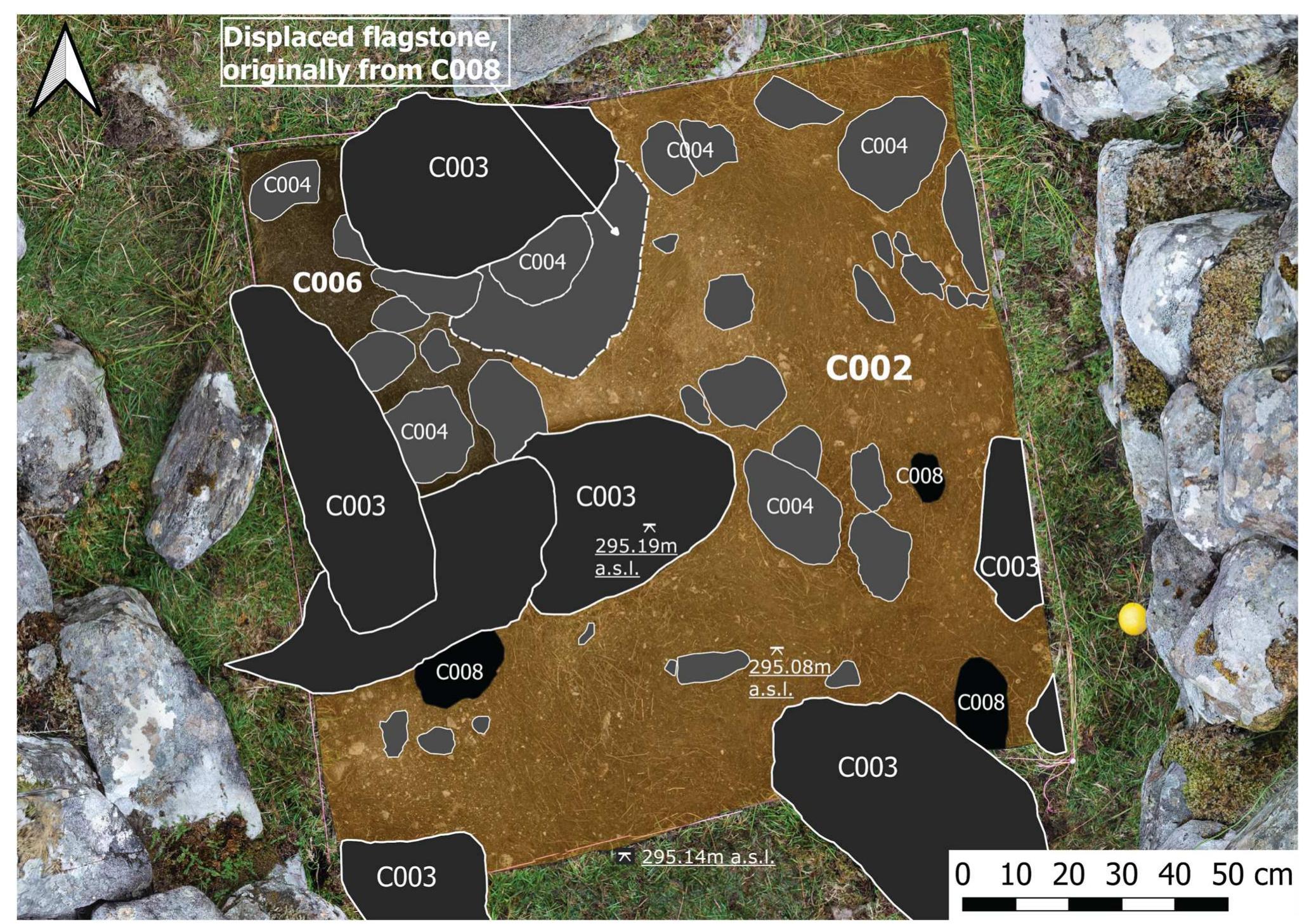 Plan of bridia 1 excavation showing full extent of deposit