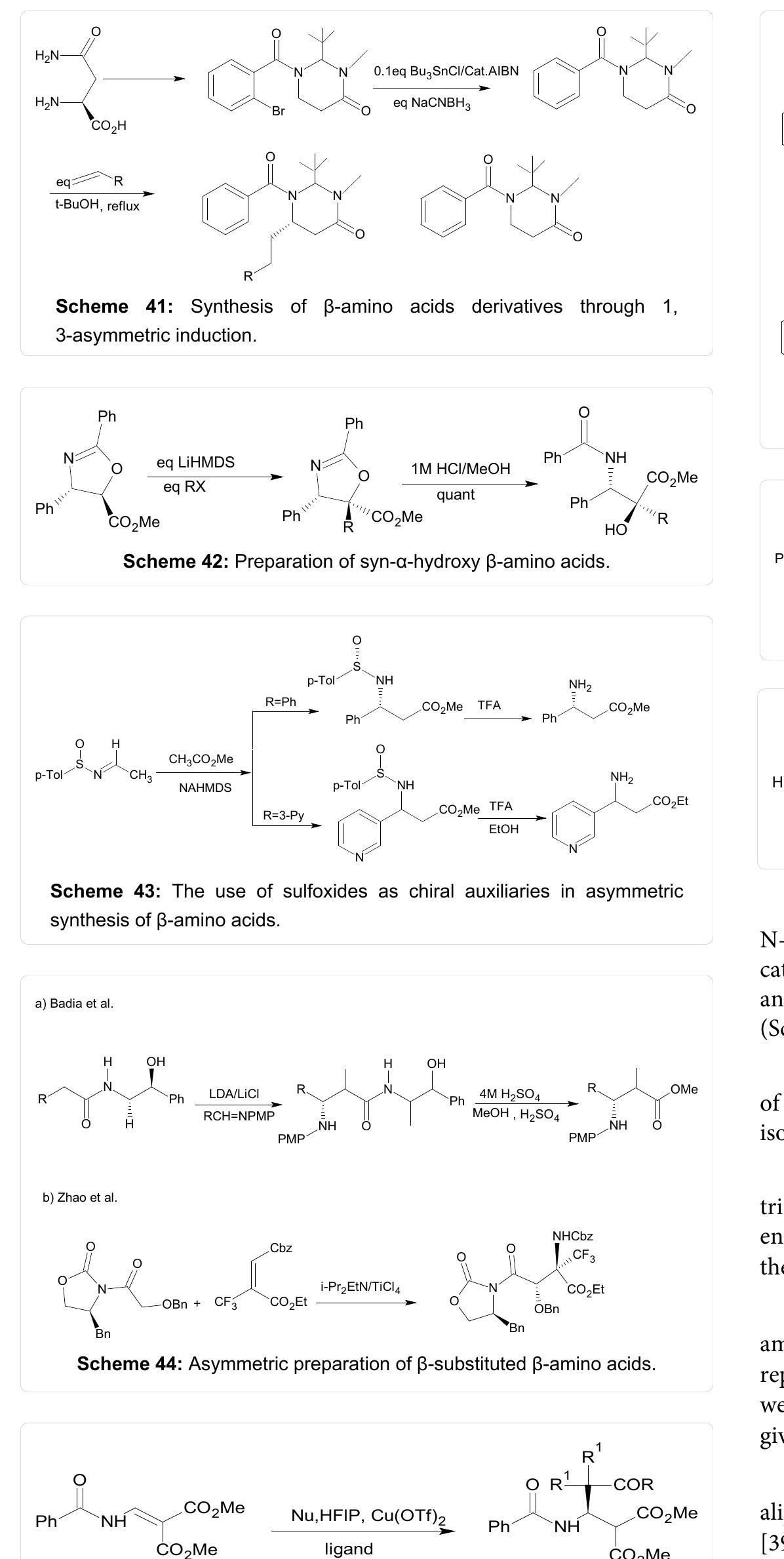 Figure 14 - Enantioselective Synthesis of ?-amino acids: A
