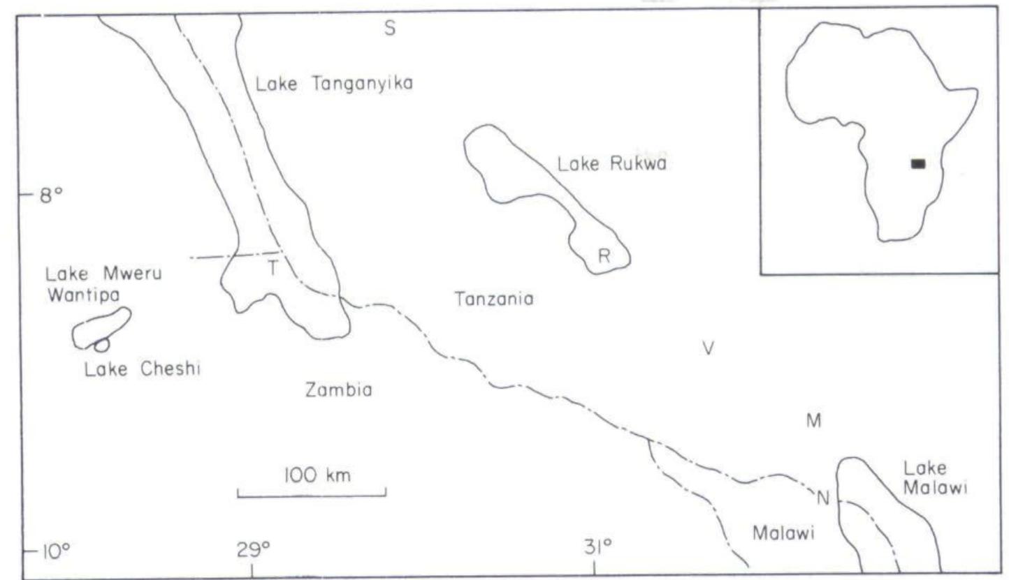 Lake Rukwa Map of the lake rukwa area showing localities mentioned in