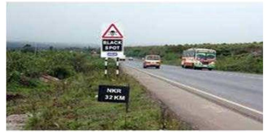 Figure 2: Black spots dot the road sections  black spots.  map Figurel, is considered as a case study. This is because of its notorious Cases of road crashes and numerous 