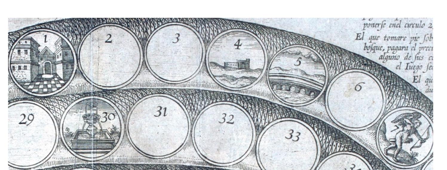 Figure 5: ‘Castle’ marker in space 4 of the Cupid game by de Jode. 