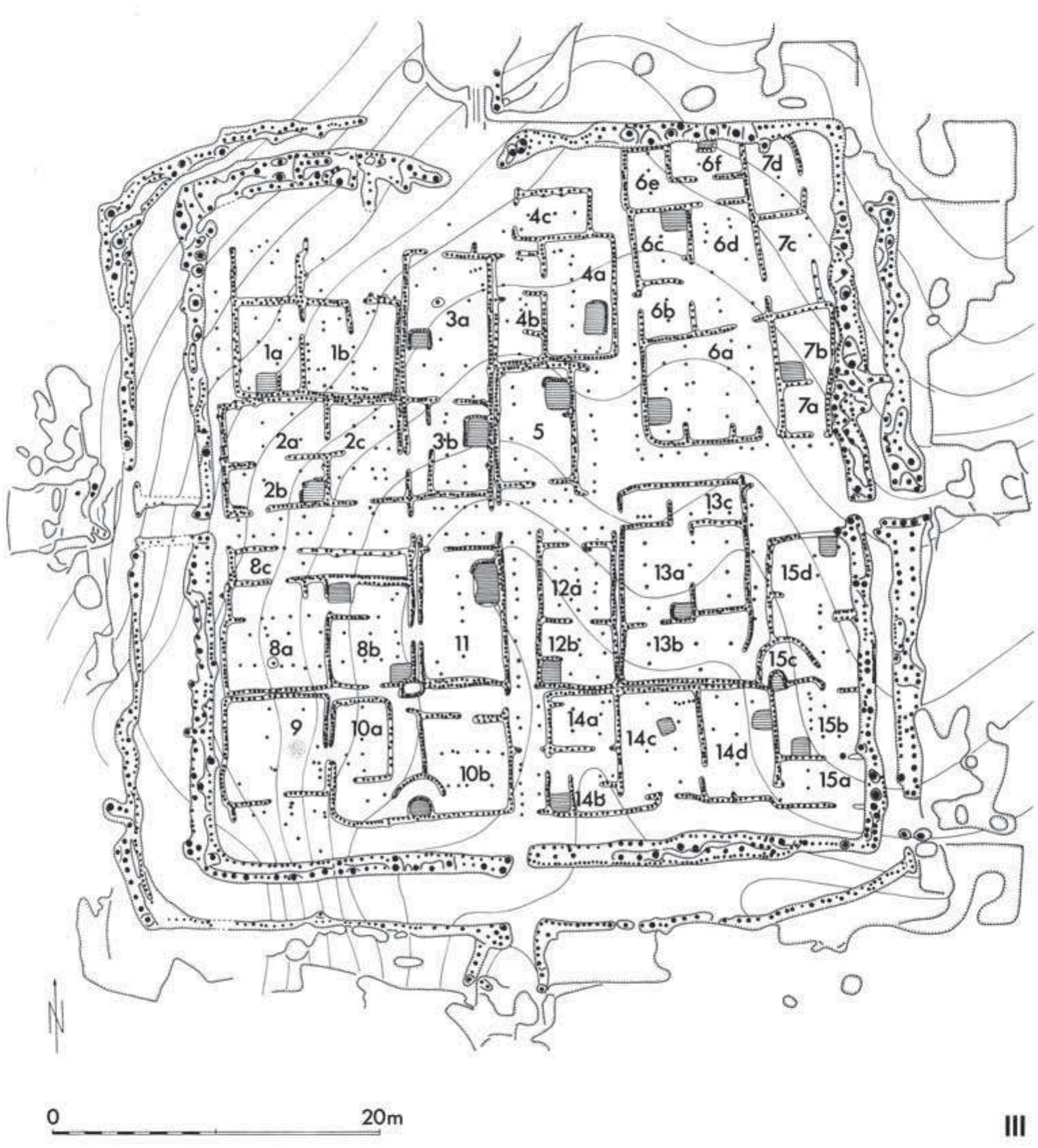 Fig. I-15: POLJANICA. PHASE III OF THE ENEOLITHIC TELL SITE IN NORTH-EASTERN BULGARIA (AFTER TODOROVA 1982: 21 FIG. 163). 