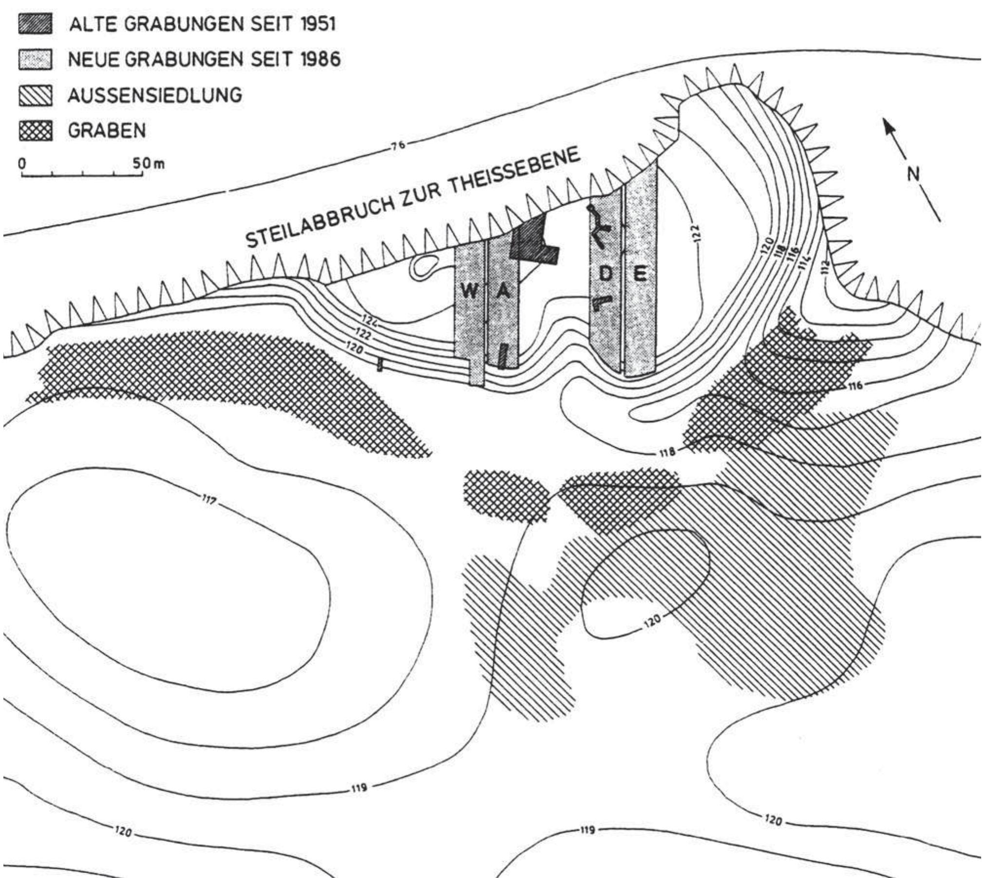FIG. I-30: MOSORIN-FEUDVAR; VATIN CULTURE. FORTIFIED TELL SETTLEMENT AND OUTSIDE OPEN SETTLEMENT (AFTER HANSEL 2002: 82 FIG. 11). 