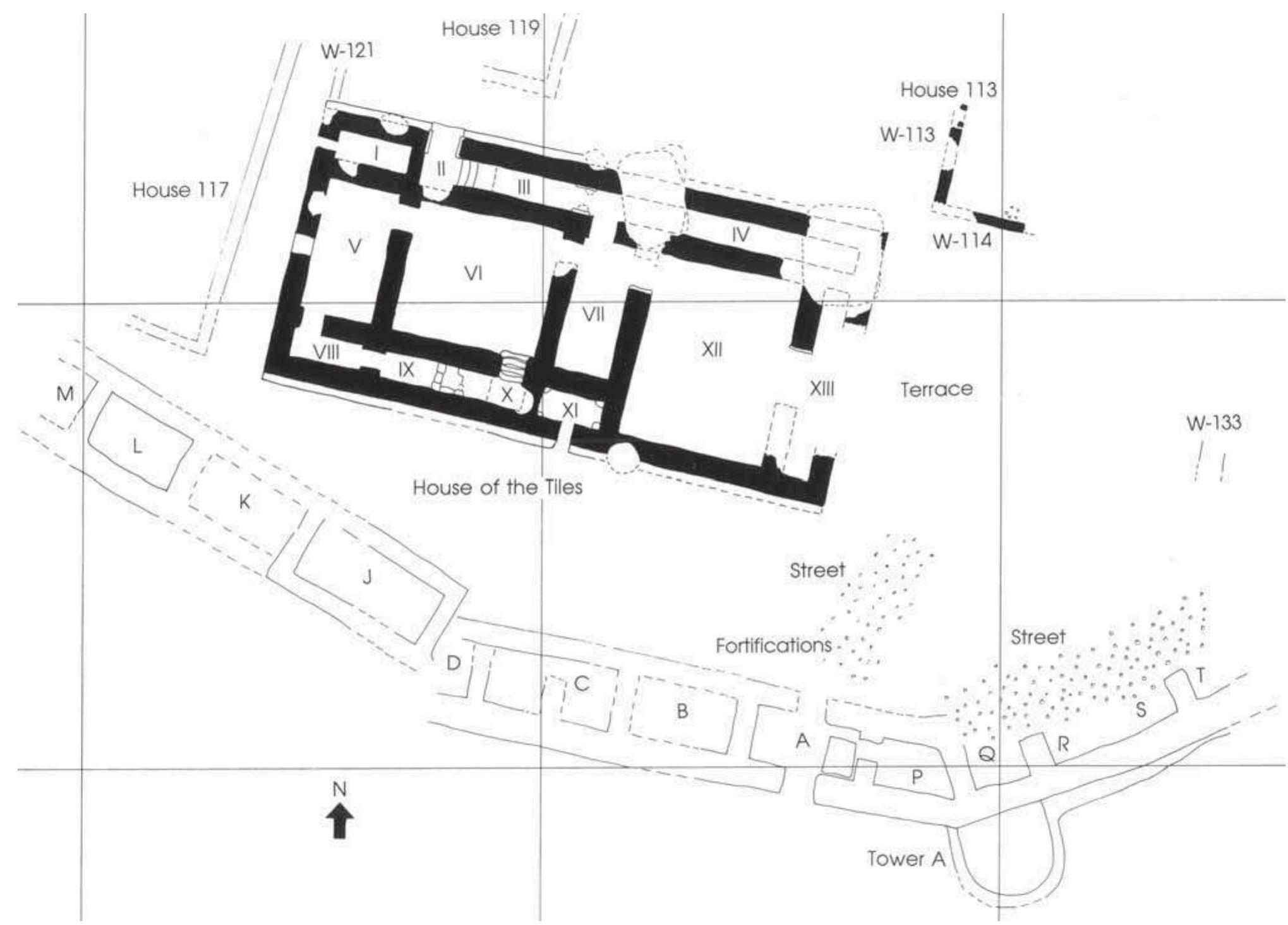 FIG. II-11: LERNA III, PHASES C/D AND D WITH THE HOUSE OF THE TILES (AFTER WIENCKE 2000: 17 PLAN 8). 