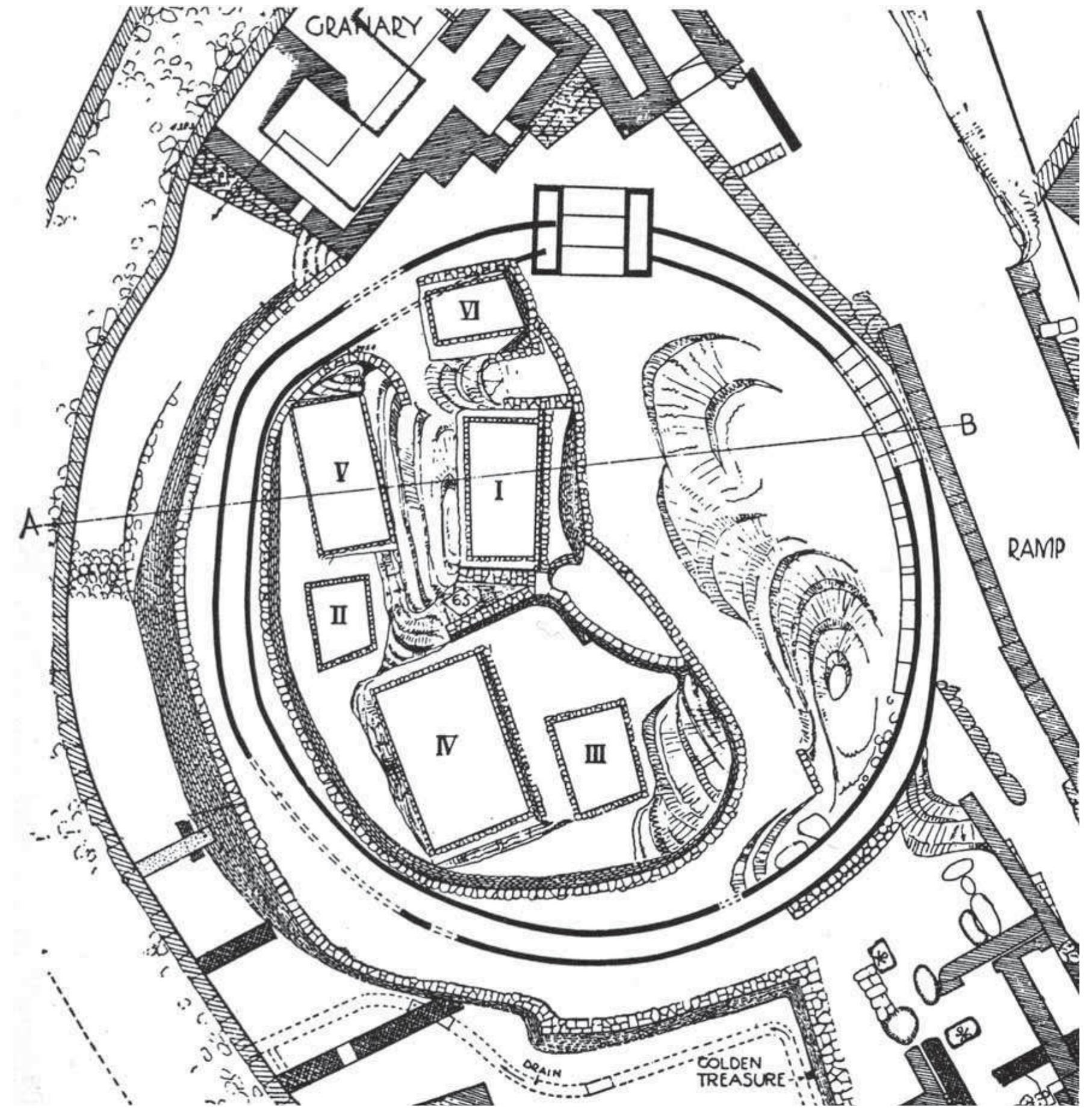 FIG. I-14: PLAN OF GRAVE CIRCLE A AT MYCENAE (AFTER MARINATOS 1986: 163 FIG. 28). 