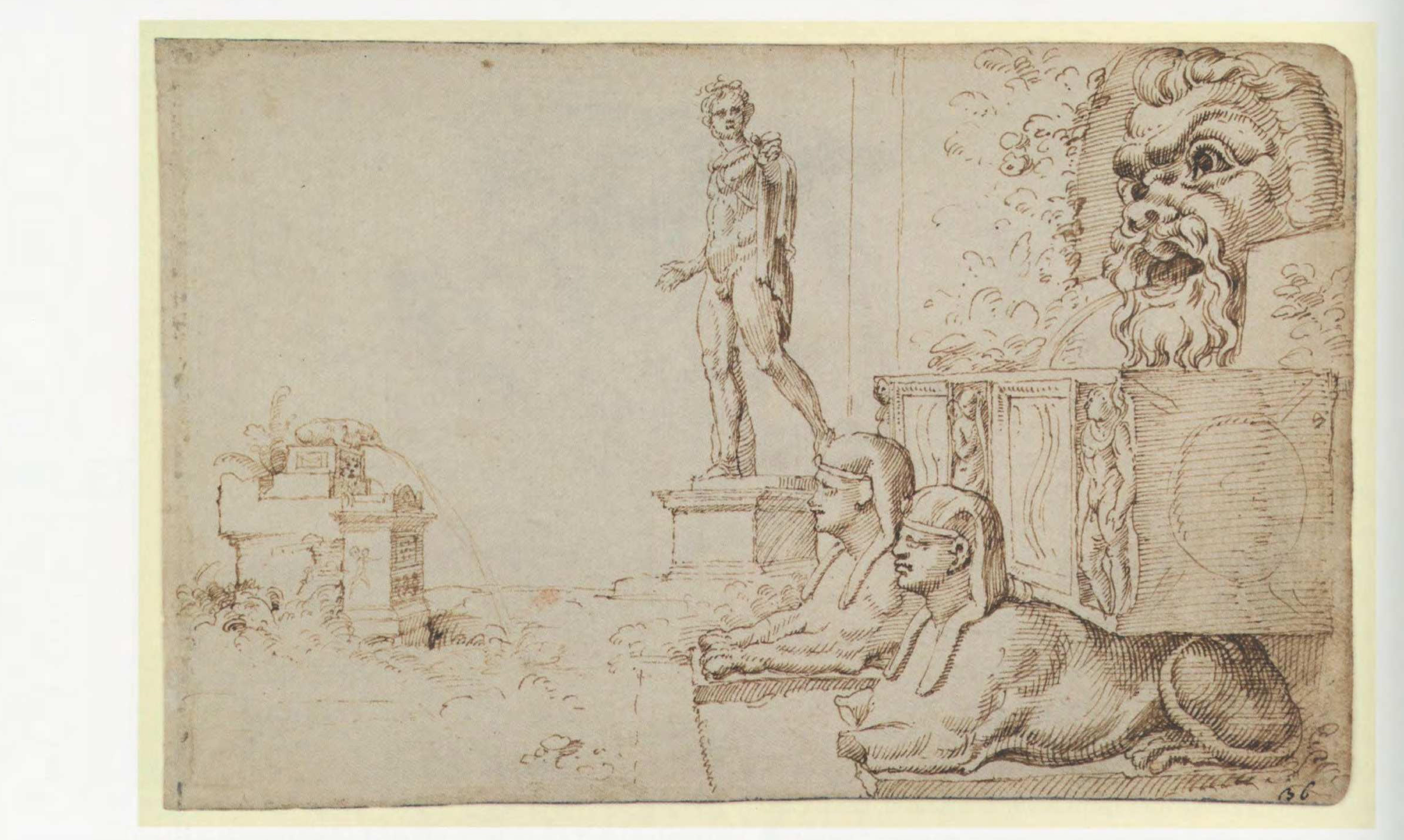 sculptures antiques: tandis qu’au xv‘ siecle les antiques etaient souvent places de maniére informelle dans la cow des palais, la cour des statues du Belvedere, dessinee par Bramante, innovait en ce qu elle integrait la sculpture a un espace architectural symetrique et ordonne’. Cette nouvelle approche de l’exposition des statues eut des effets immediats sur les collectionneurs romains, comme le montre le « jardin suspendu » du cardinal Andrea Della Valle, concu dans les annces 1520 par le sculpteur et architecte toscan Lorenzetto (voir infra). 