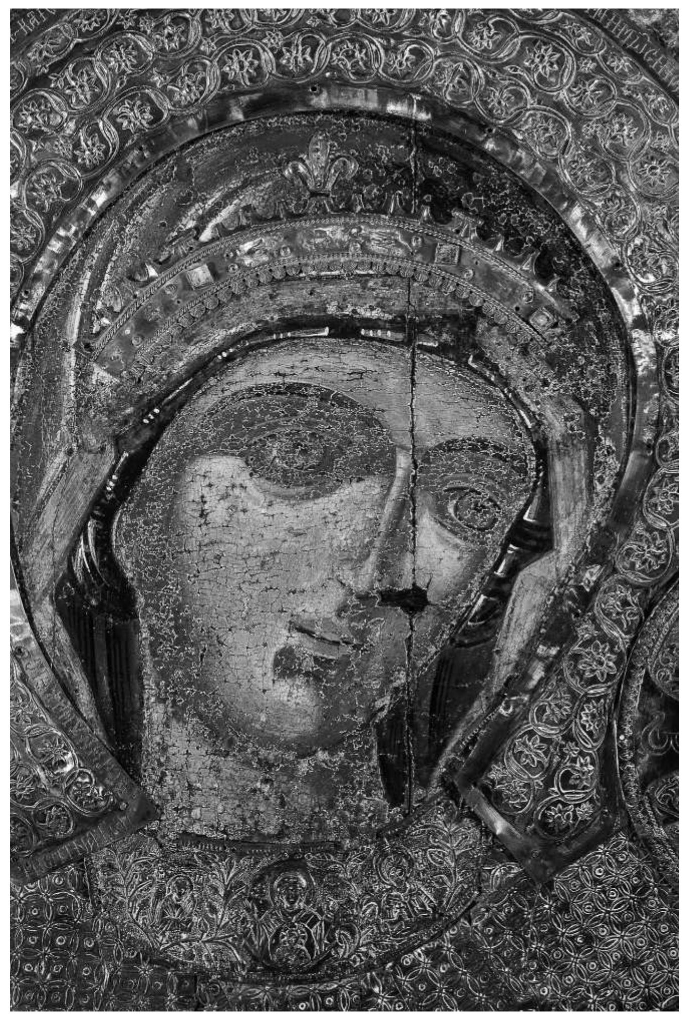 FiGuRE 8: Lindos, church of the Dormition. Bilateral icon of the Virgin Mary, first half of the 15" c., detail. 