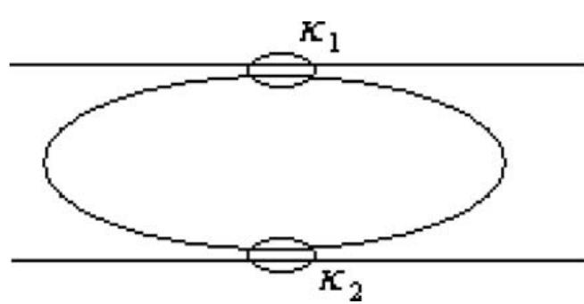 A. schematics of a single ring resonator using two