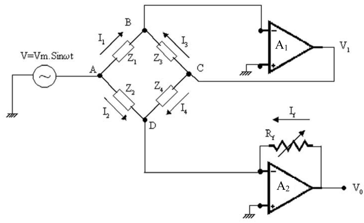 Modified ac wheatstone bridge network.