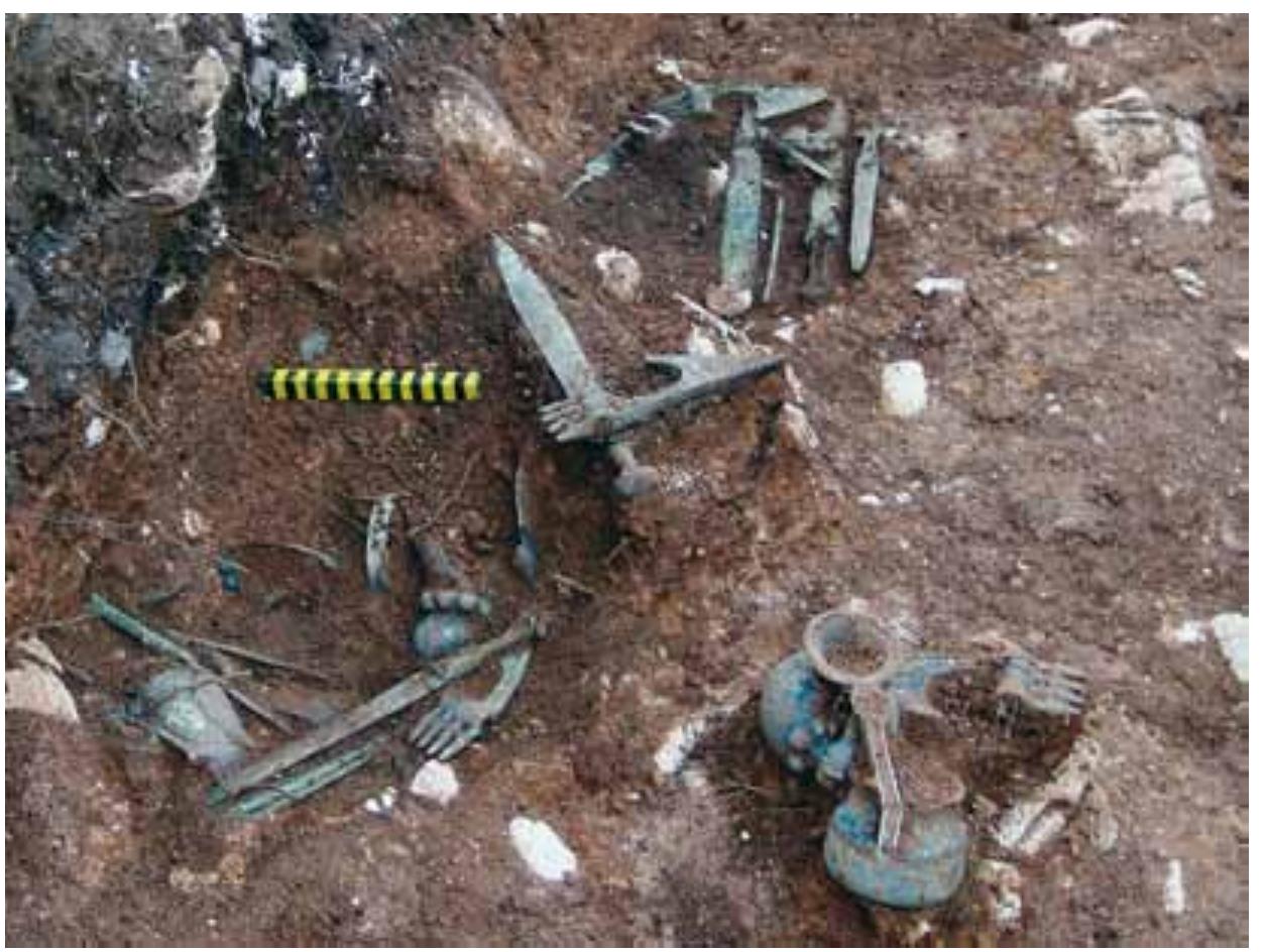 Fig. 5. Some of the artifacts in situ found during the first excavation season. 