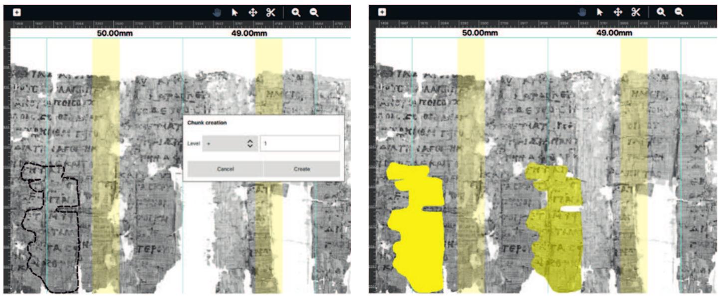 S. 6-7: on the left, selection of a layer and addition of
