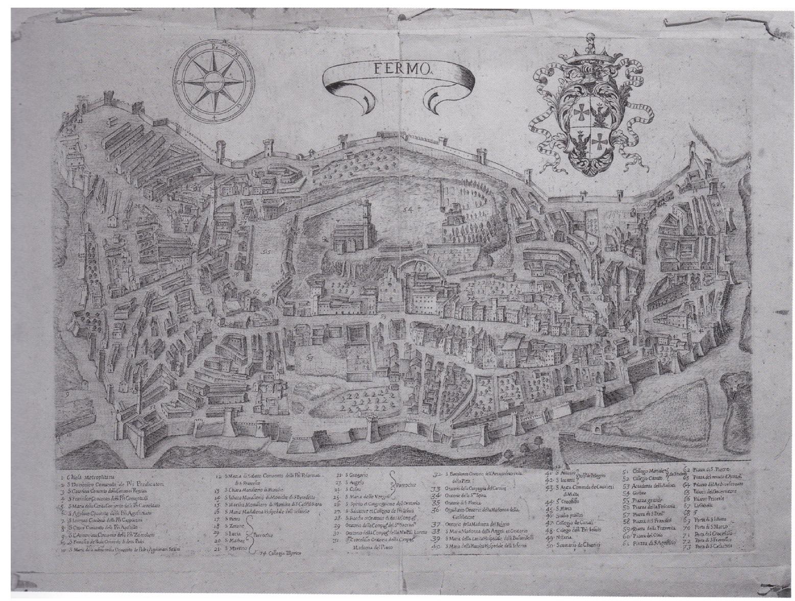 Fig. 4. Map of the city of Fermo, 18 century, Fermo, Biblioteca civica “Romolo Spezioli”, Fondo disegni e stampe 