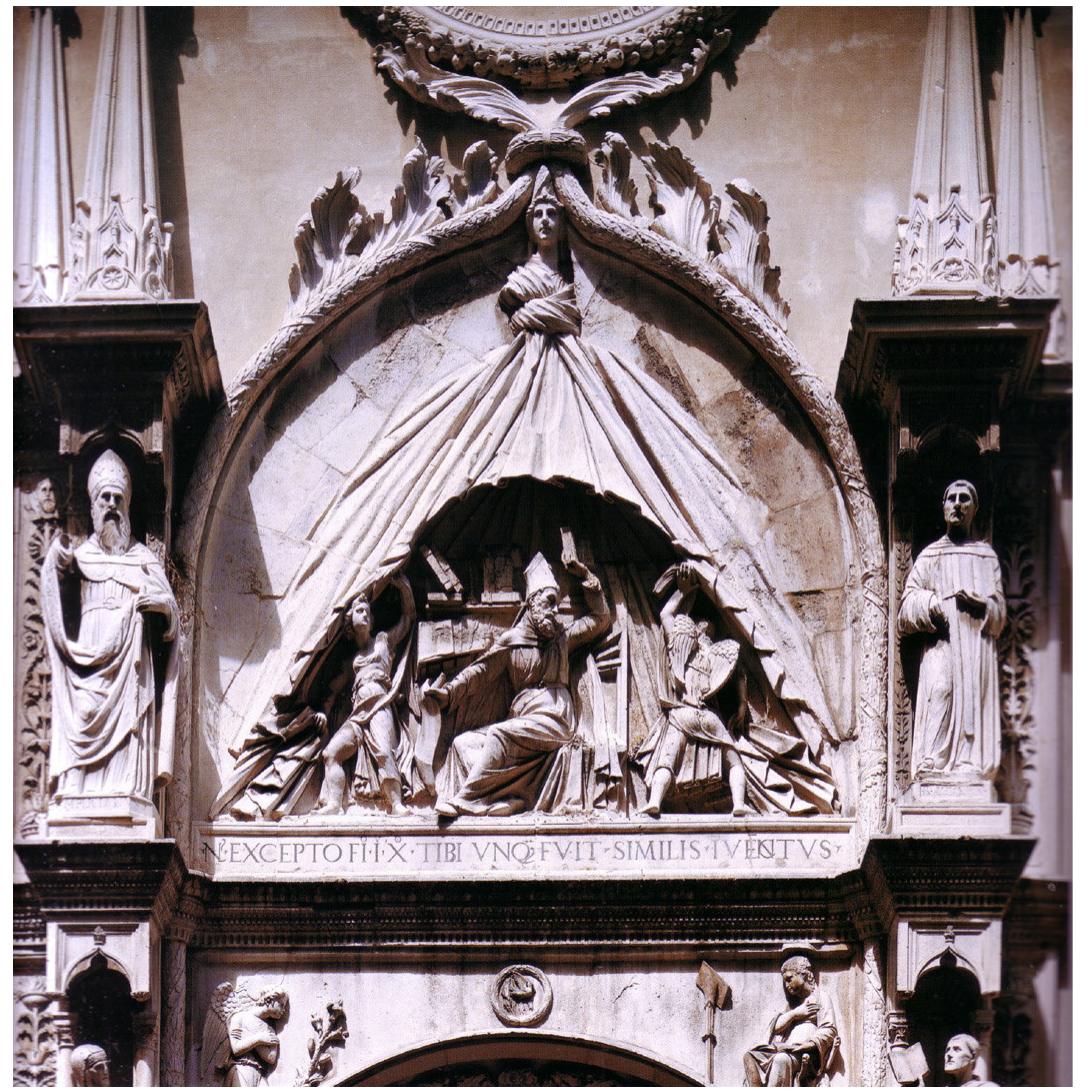 Fig. 9. Giorgio di Matteo da Sebenico, Portal of the church of Sant’Agostino, detail, Ancona, church of Sant’Agostino 