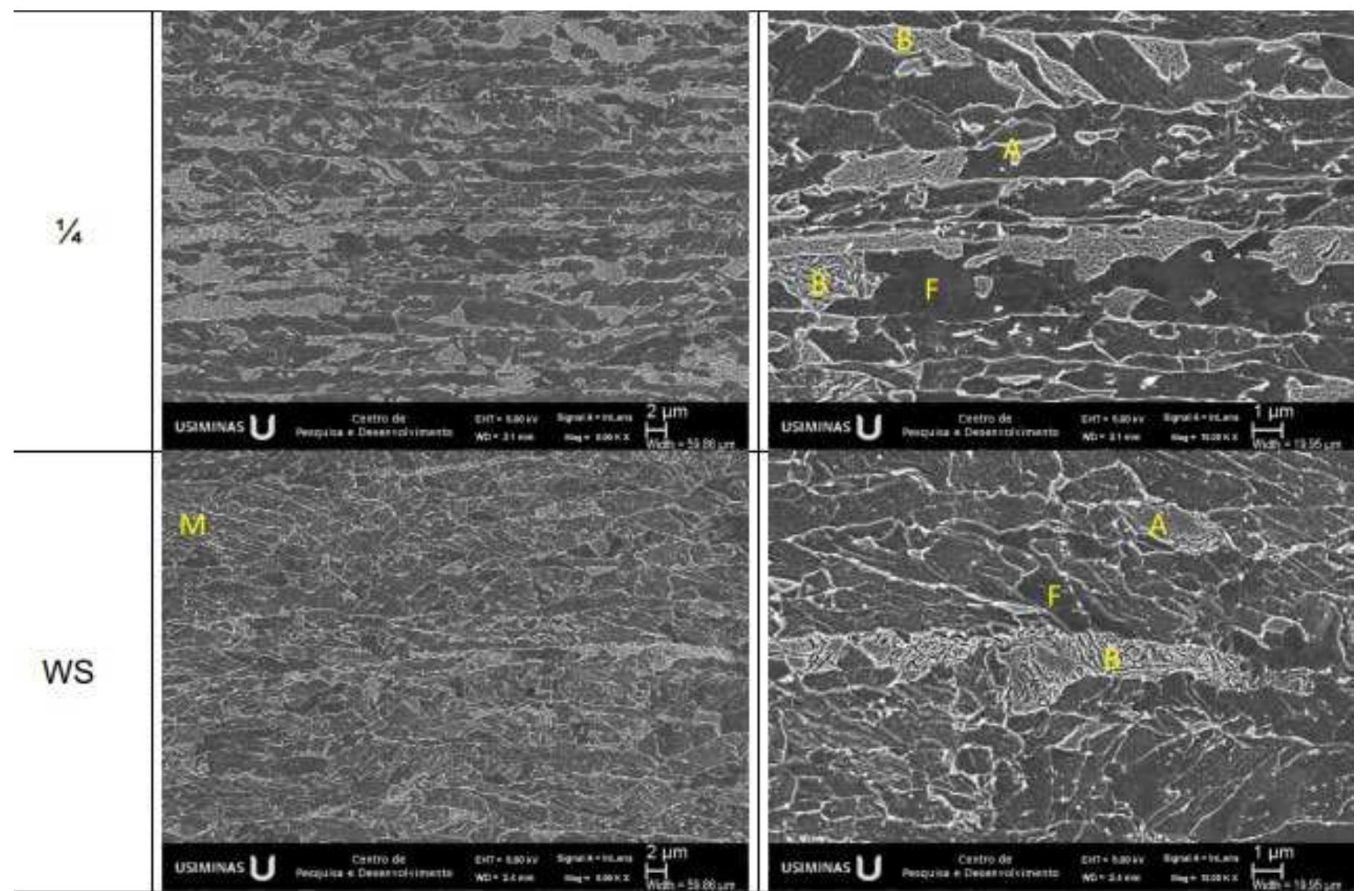A-noew microstructure at the center and border of the strip.