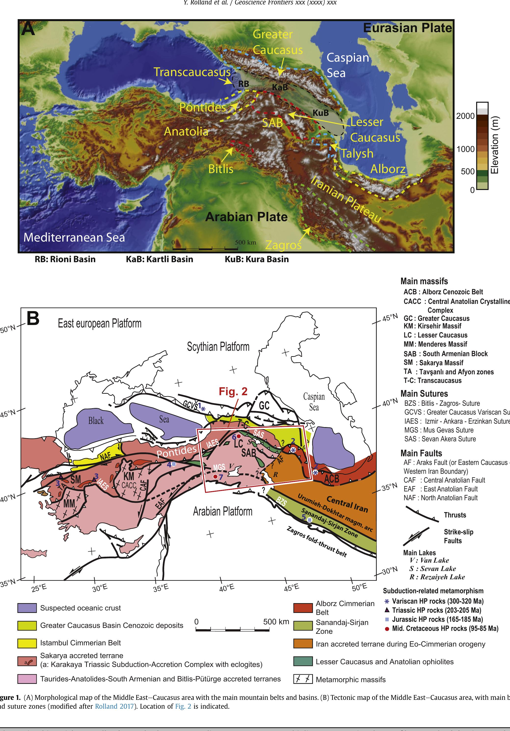 Tectonic map of mesozoic ophiolites and ophiolitic mélanges