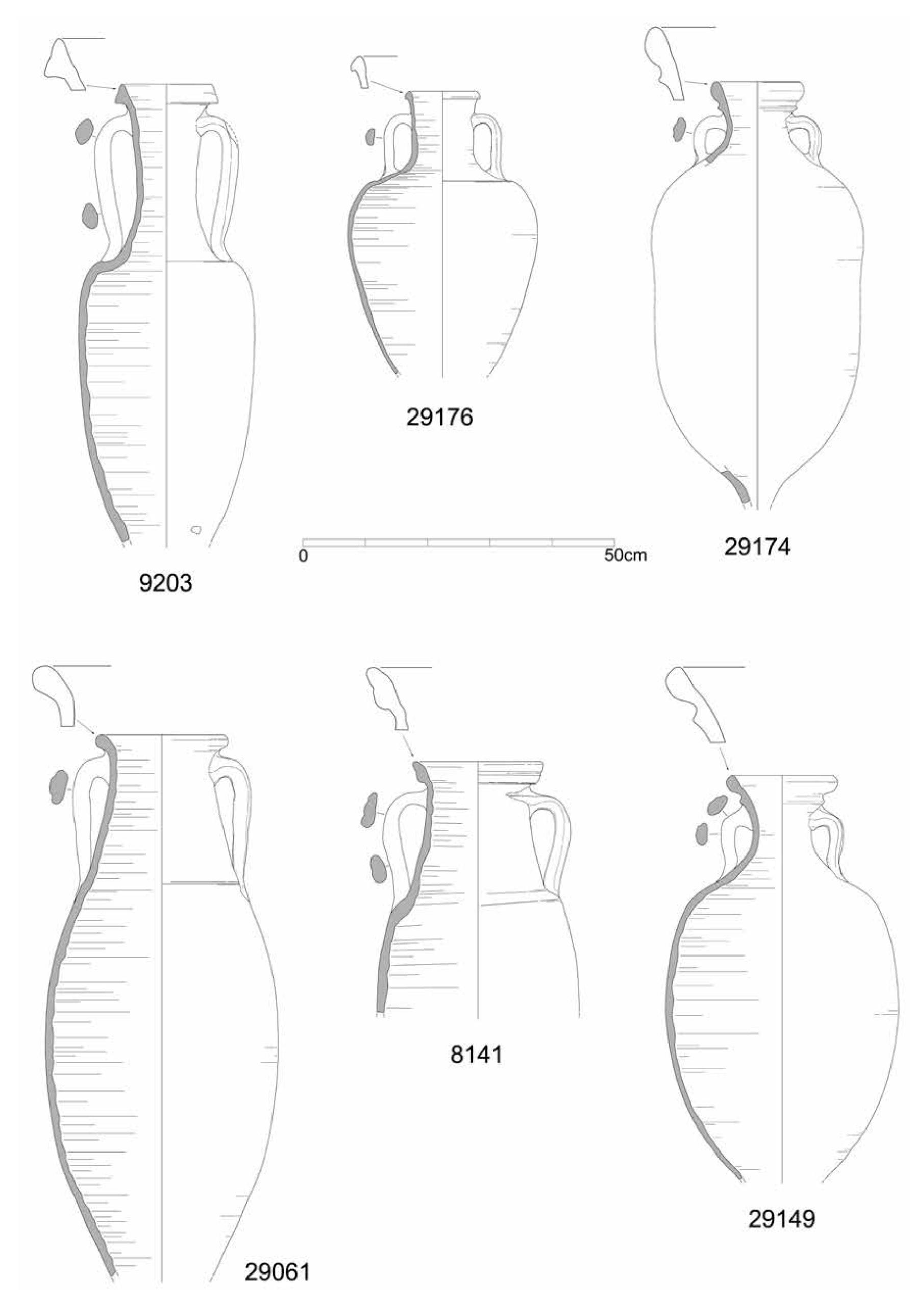 Fig. 6. Anforas producidas en talleres de Hispania Ulterior/Baetica. 