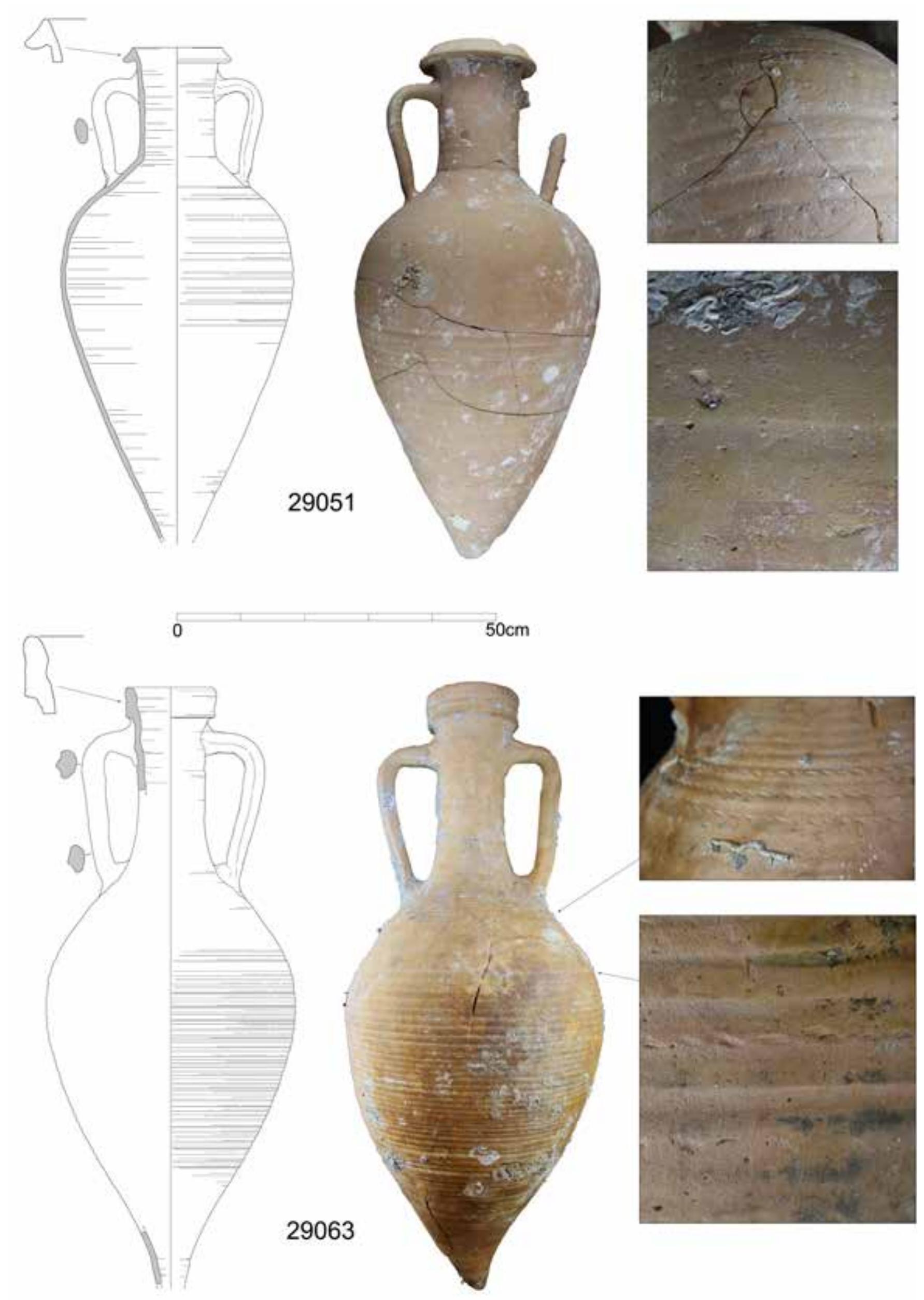 Fig. 9. Anforas PE-24 y PE-25 de produccién ebusitana. 