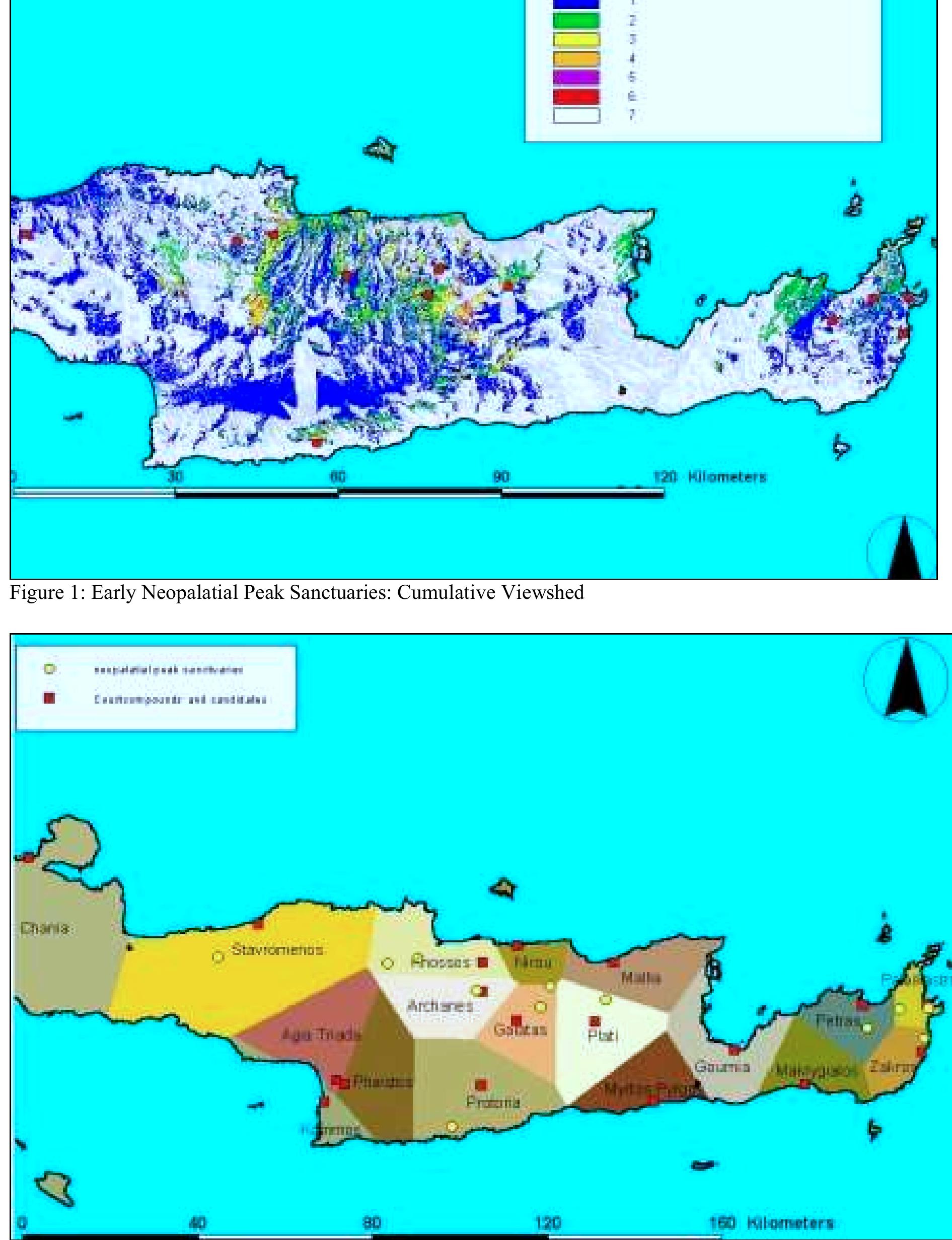 Neopalatial Xtent model for all court compounds and hypothetical sites