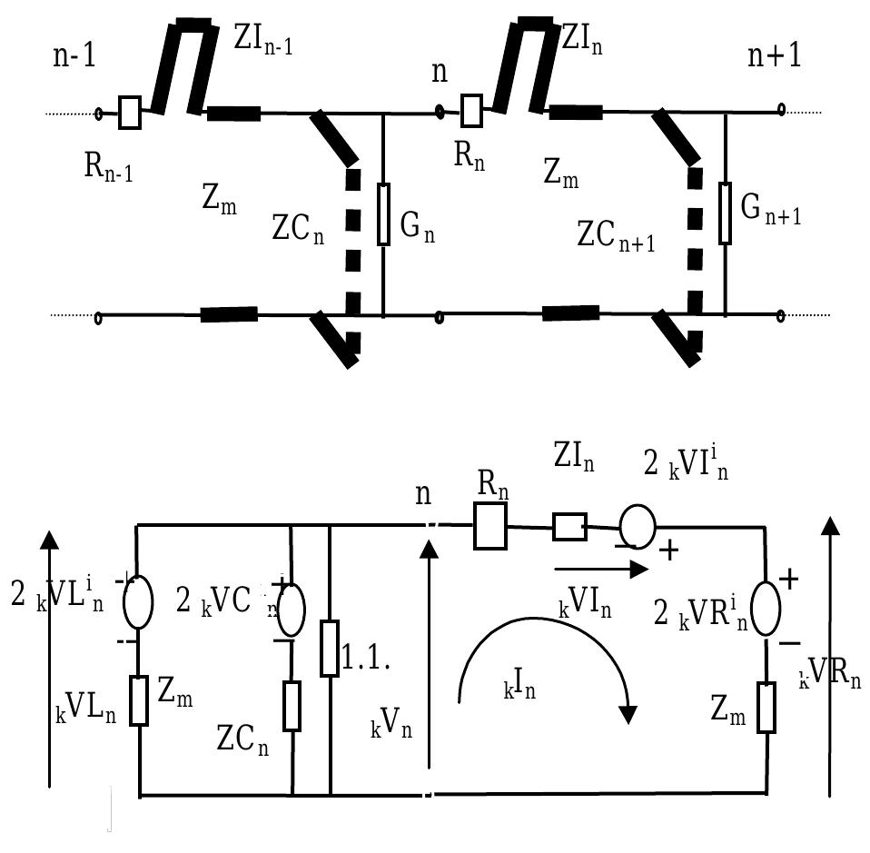Tlm M Model Tlm model of two segments of the cable and its thevenin