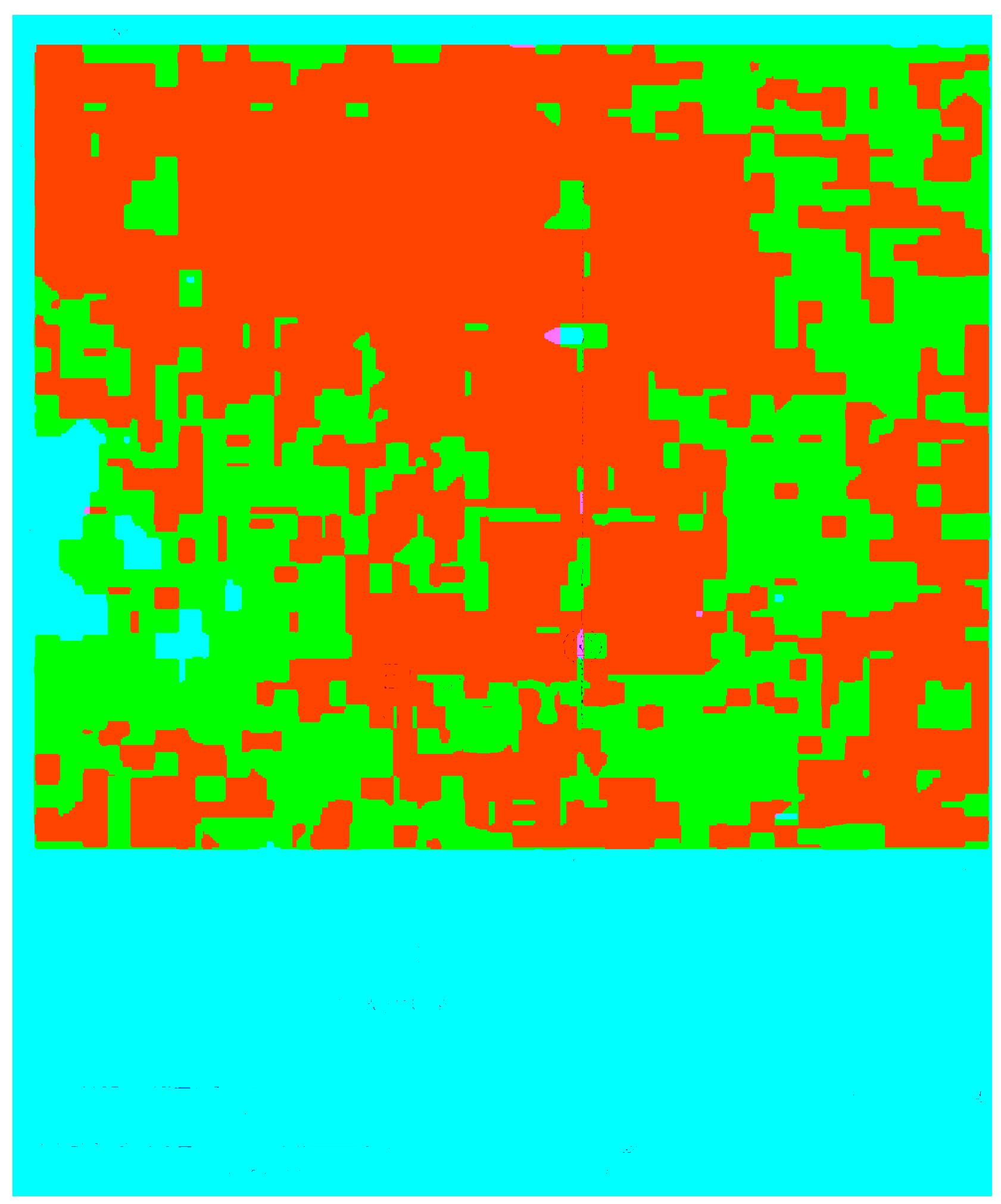 Fig. 1. The ‘Millon map’ with satellite image of Teotihuacan (after Millon et al. 1973). ‘Teotihuacan North’ (15° 25' east of astronomical North) is at the top. The location of the surveying team’s ‘centre line’ and ‘zero point’ are marked, along with their designation of ‘block 91’ (‘S1W2’), where the principal La Ventilla excavations of 1992-1994 were located. 