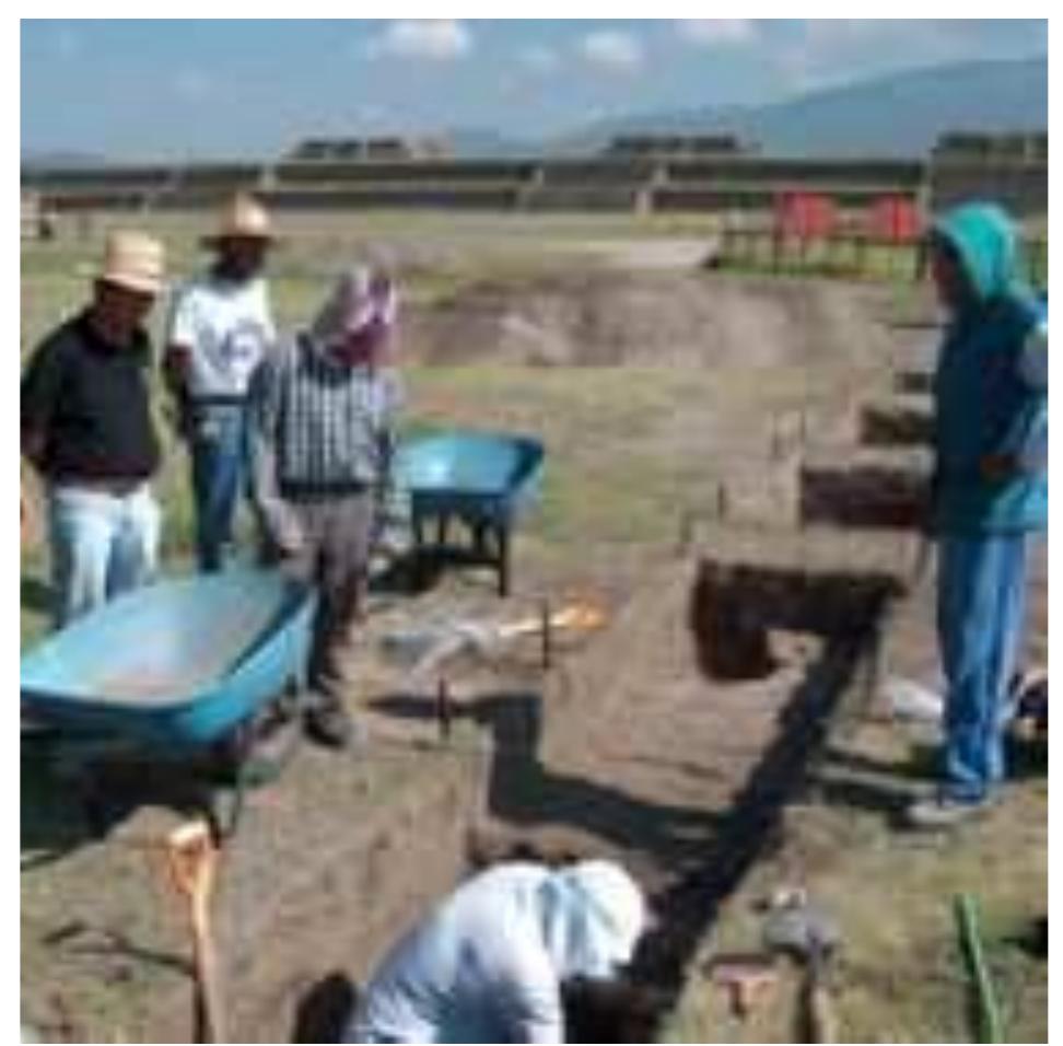 FIGURE 2. Excavation during the Temple of the Feathered Serpent Restoration Project in the Ciudadela, Teotihuacan, Mexico. Photo: Timothy Webmoor. 