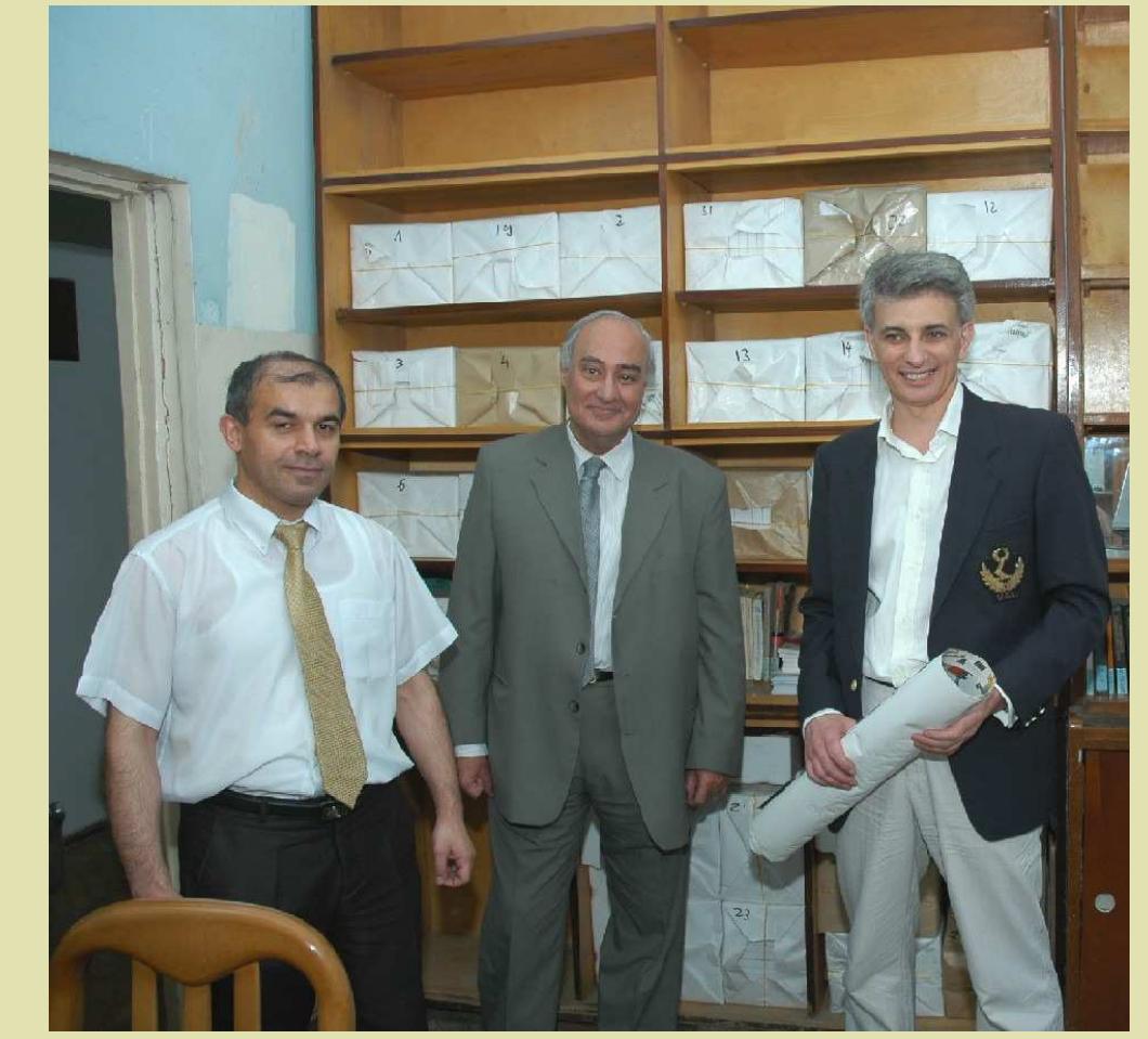Following Mr Galal’s visit, we were pleased to inform that he has been made an Honorary Life Member of our centre.  His Excellency Wahid Galal (centre) with Dr. Vahram Petrossyan (left), General Secretary of the University and one of the Founding Members of the Armenian Egyptology Centre, and Dr. Christian de Vartavan, head of AEC (right) last June. Photo: A. Yesayants, YSU.  Visits of His Excellency Wahid Galal, Ambassador of Egypt, to our centre 
