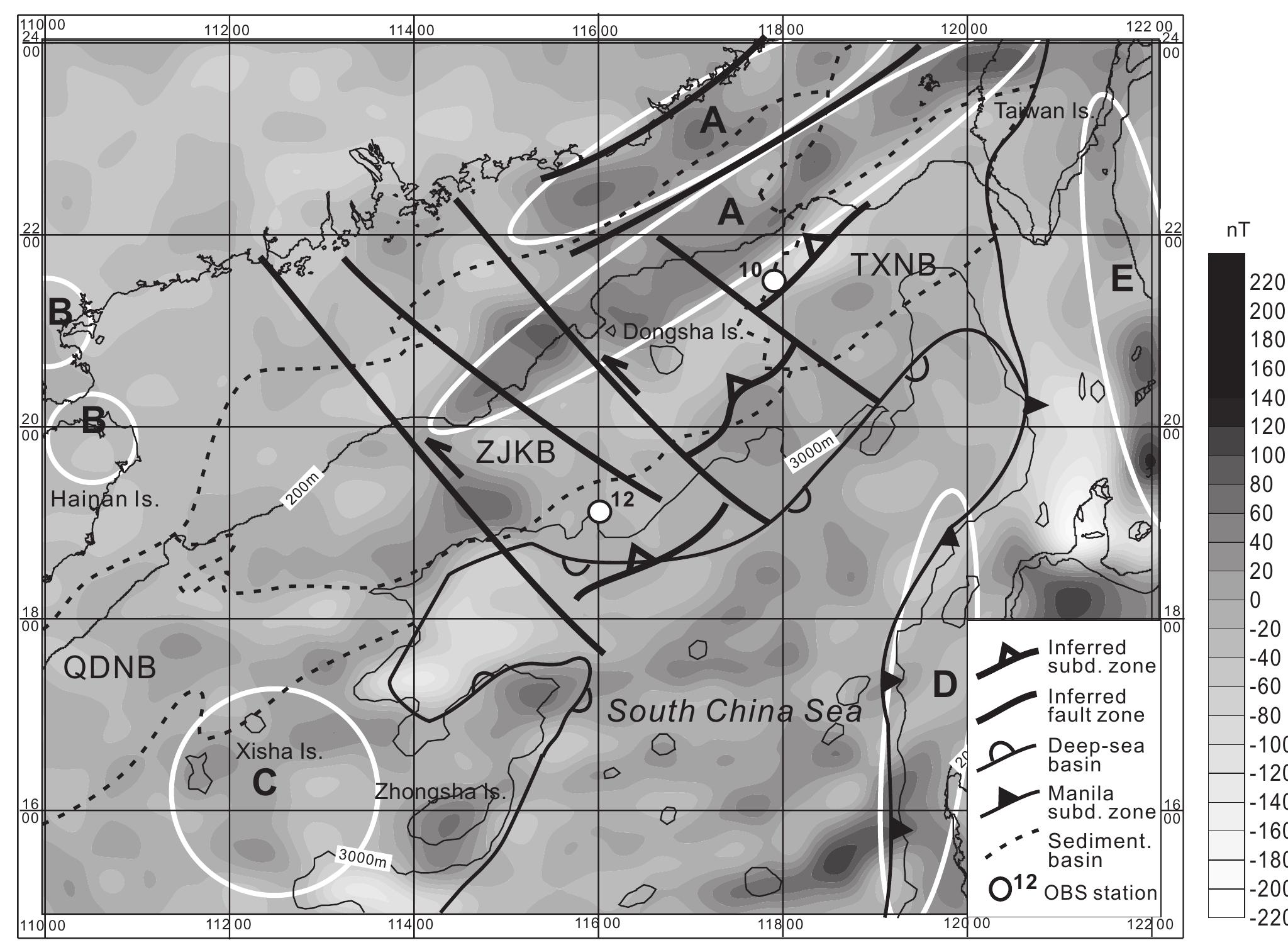 Map of magnetic anomaly reduced to the pole (martop) for