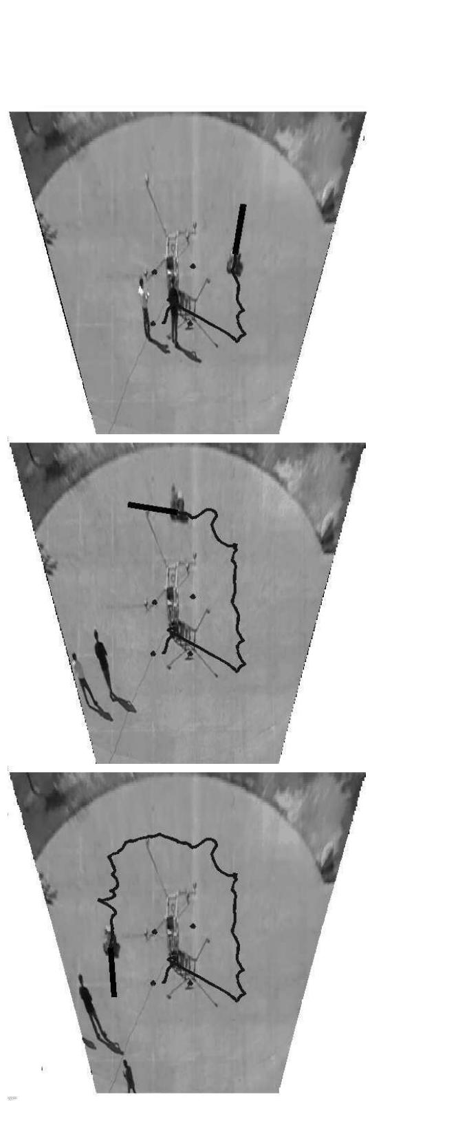 Fig. 11: Actual image and transformed top-view image 