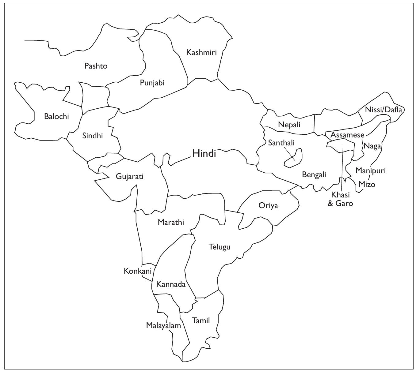 MAP 1. Some of the languages of the subcontinent. 