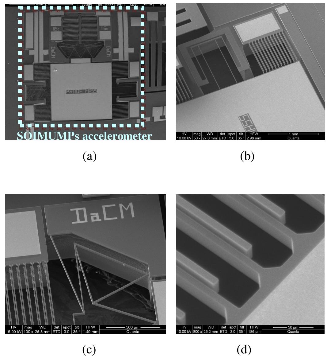 (a) an sem photograph of the soimumps accelerometer (b) sem