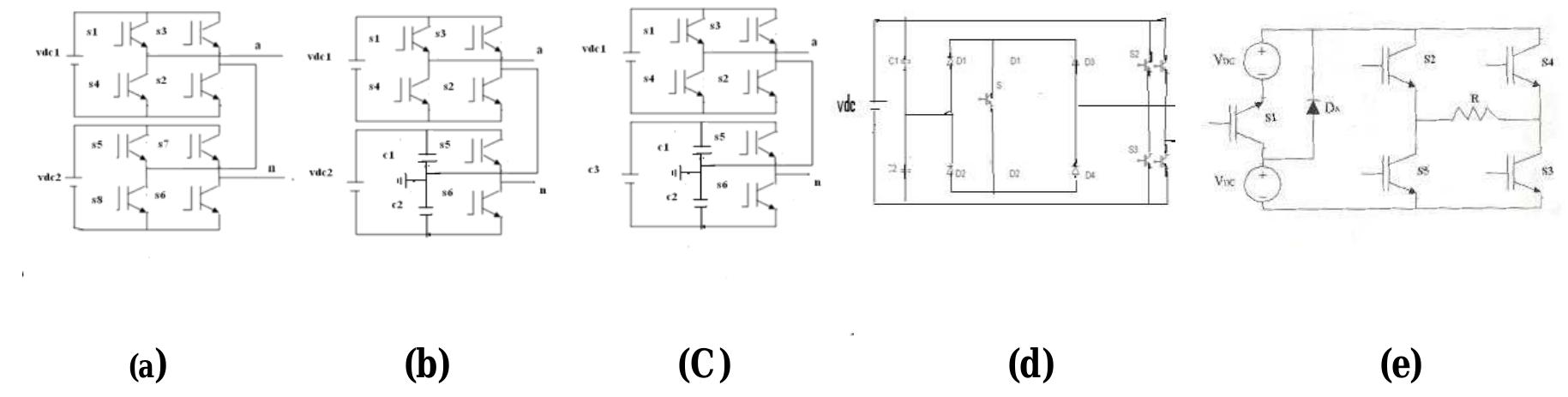 Single phase five level multilevel cascade inverter using