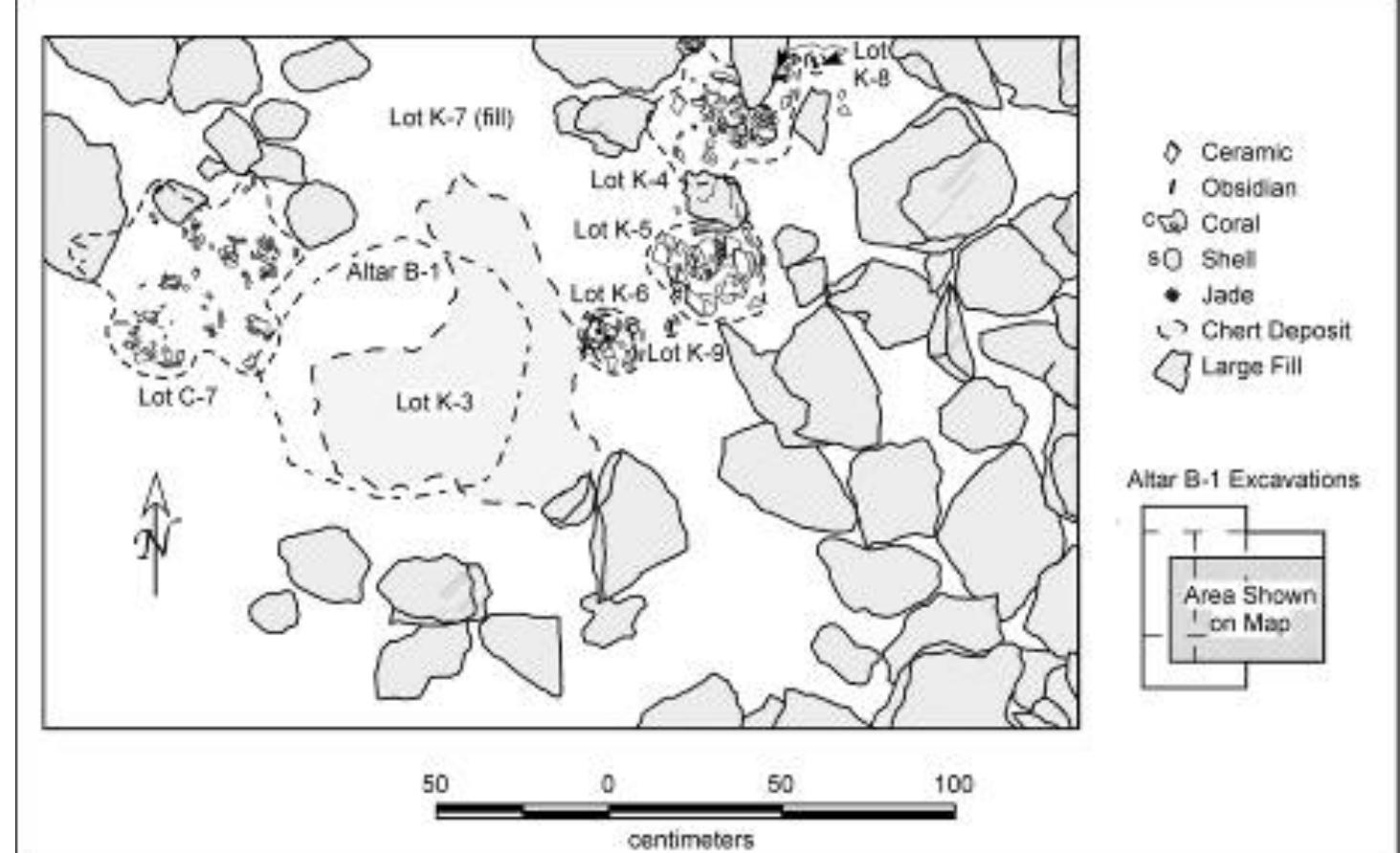 Plan map of cache b-1 showing location of altar b-1 in