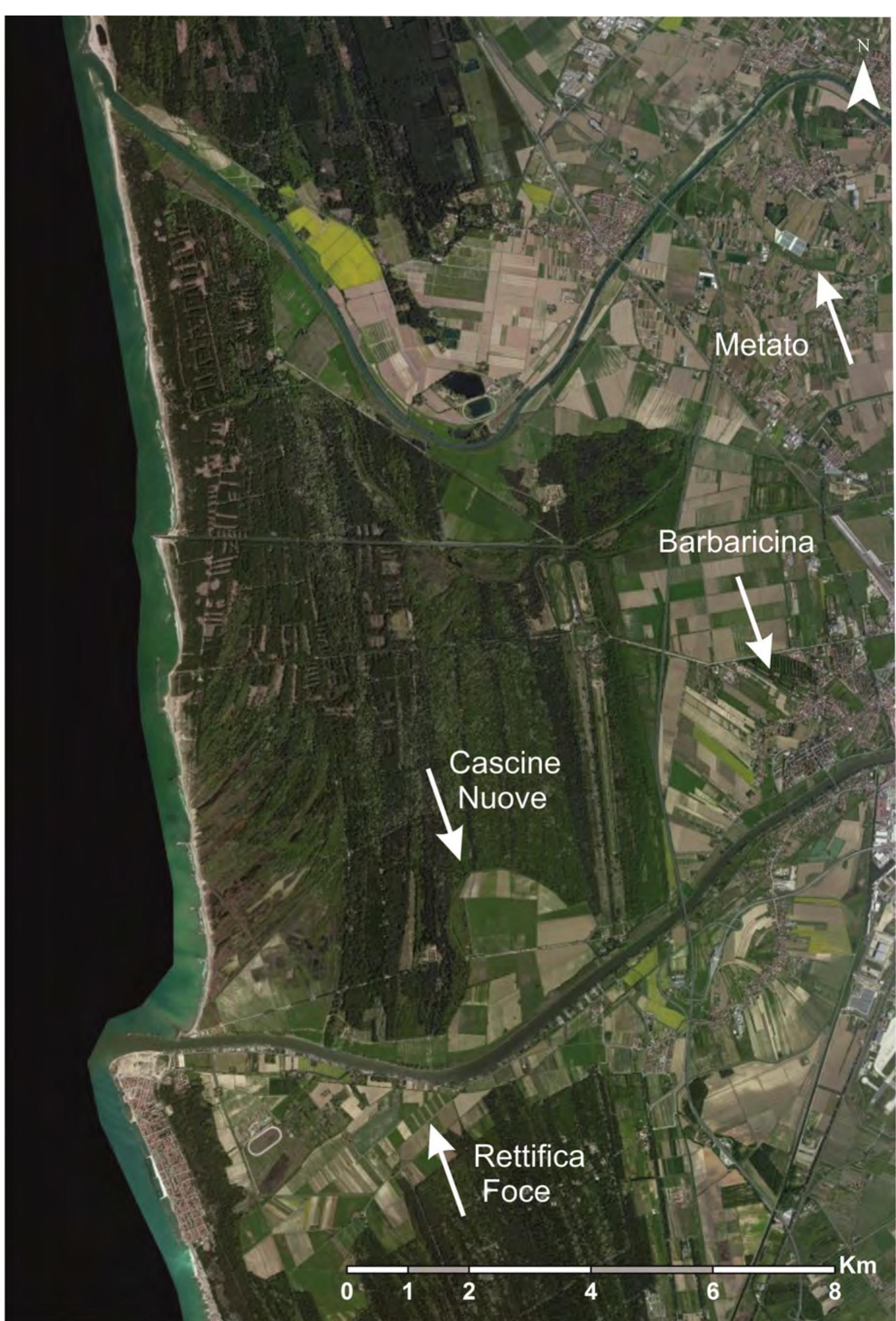 Fig. 9.14. Anthropic interventions on the main watercourses. Location of old traces that are easily legible on the ground. 