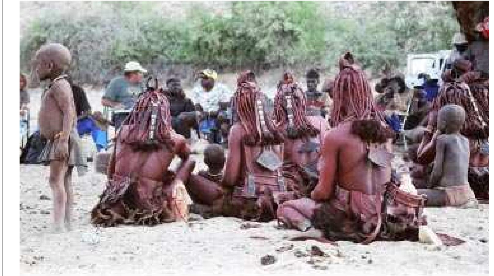 Namibia Community Members of a himba community conservancy give feedback at a