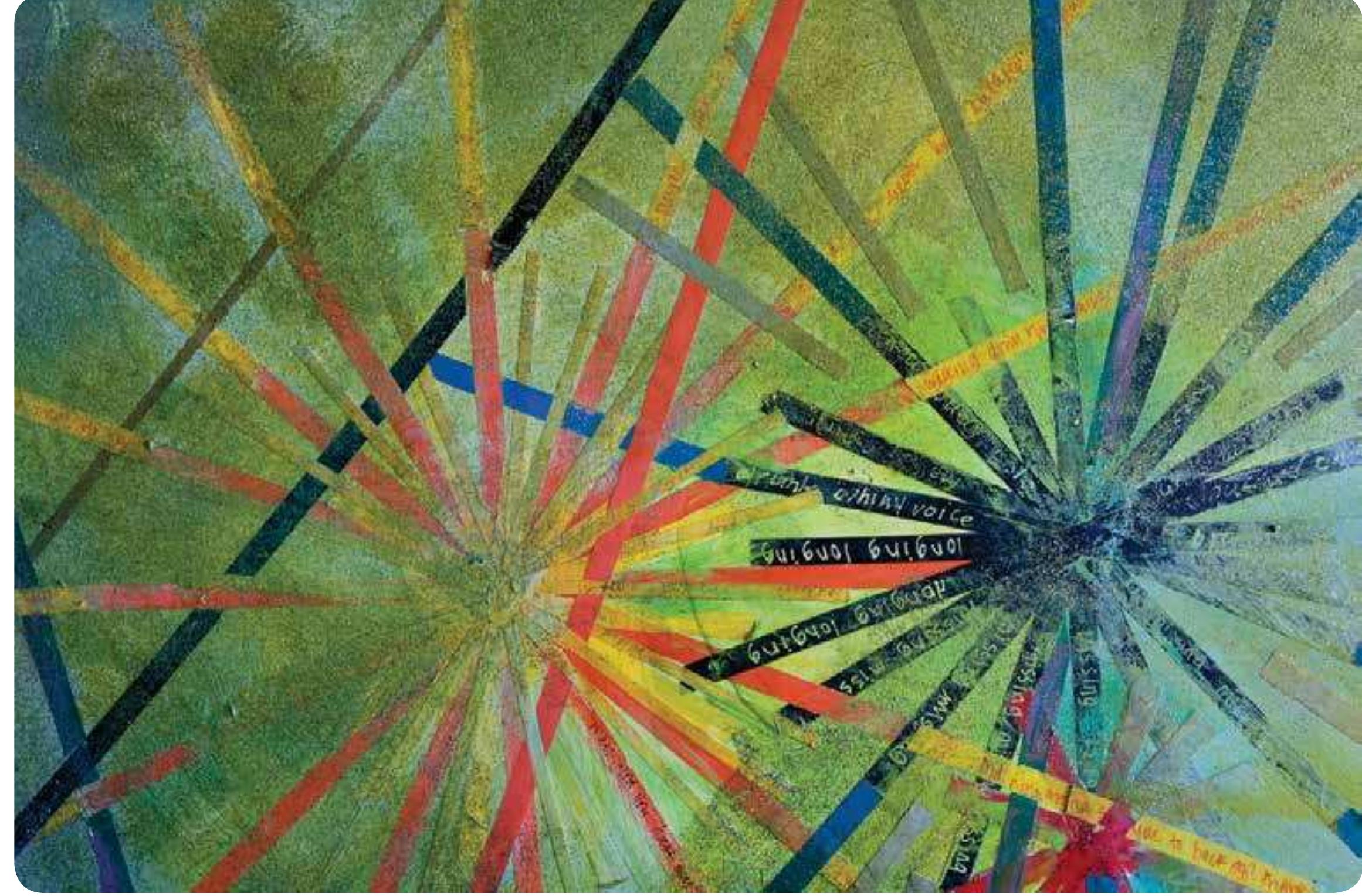 Nike Romano, Untitled 4 (detail), 2012, wood, paint, glitter, sticky tape, sweetie papers and tipped pen, 180 x 180cm. Photo: Mario Todeschini  essential building block of all organic life on eartr and indeed the universe. "4  The small cut outs that are scattered throughout my works are reminiscent of the counters of  a board game, and | treat them as such, as | construct imaginary molecular structures that allude to the bonding of atoms at a fundamental physical (and metaphysical) level. This playful activity is an enactment of the child’s desire  to exercise agency in constructing his or her world.'®  Mapping provides an effective visual and structural device that reveals the paradox of attempting to plot absence and loss through  the drawing, redrawing and linking of the co-ordinates that make up my world. In Untitled 4, | construct an imaginary map that plots part-memories, narratives and encounters as  | attempt, in Butler's words to ‘engage early childhood loss when it is about that which we are at a loss for words’ Using rudimentary Sticky tape, | create interconnected starbursts that expand in multiple directions. These constellations symbolise memories and the absence of memories and thereby require the grid to perform a complex role that moves beyond Cartesian notions of time and space to a matrixial space-time which, in Ettinger’s words, ‘links the time of too-early to the time of too-late and plants them in the world’s time/'®  There is a tension between my desire to tie  up the loose ends into a neat package of resolution and the need for the project to expanc oraanically. As each encounter transforms  that which has preceded it, new and ongoing possibilities of becoming are constantly being generated.  re-establishing and working with lost, broken and unavailab gazes within image making in which an illusion of  the reciprocal gaze can manifest. Heather Tuffery, Are you ooking at me? The Reciprocal Gaze and Art Psychotherapy’ in Art Therapy Online 1.3 (2011), 9.  10. Winnicott argues that the space of play creates a transitional space that mediates between a child's inner reality and objects and phenomena related to the external world and that the transitional space is critical for facilitatin the process whereby the child begins to discover itself through individuation and separation from the mother or orimary caregiver.  11. The term ‘kindergarten’ signifies both a garden for children, a location where they can observe and interact with nature, and also a garden of children, where they themselves can grow and develop in freedom from arbitrar dolitical and social imperatives. http:/Awww.froebelweb.org, 12. Ibid.  13. Buckyballs were detected definitively in space for  the first time using the Spitzer telescope in 2010. Mike Verner, project scientist for Spitzer telescope at NASA say Buckyballs may be an important form of carbon, an essential building block for life, throughout the cosmos’ nttp://www.nasa.gov/home/hqnews/2012/feb/HO_12-057_ Spitzer_Buckyballs.html.  14. In the form of the lattice, the hexagon recalls the grid in nature, at a visible and an invisible level. The use of this shape and form is an attempt to trace a links between seemingly disparate entities and embodies the notion  of the matrix as a connective tissue that binds together the various threads and in so doing creates new constellations  of meaning.  VUYIUT DUS, DIGG os CULYUIVG HE PEIOUl Y, VUUlo OF ‘ociety, 21.1 (February 2004), 95.  . ‘Object-relations theory’ refers to a set of psychoanalytic evelopmental and structural hypotheses that place the hild’s need to relate to others at the centre of human sychological motivation.  . Ettinger defines the matrixial borderspace as ‘an nconscious borderspace of simultaneous co-emergence nd co-fading of the | and an uncognized non-l, neither ised nor rejected, which share and transmit joint hybrid nd  iffracted objects via conductible border links’ Bracha ttinger, ‘Trans-Subjective Transferential Borderspace’ in A hock to Thought: Expression after Deleuze and Guattari, rian Massumi (ed.), Routledge: London, 2002, 223.  . Rosalind Krauss, ‘Grids’ in October, 9, (Summer 1985), 0-64.  . This is an uncanny description of the prebirth, intrauterine xperience and draws attention to Ettinger’s engagement jith the term matrix, the etymology of which is the Latin yord for uterus. Griselda Pollock argues that Ettinger uses 1e term matrix because ‘it also has served, metaphorically nd mathematically to signify a ertain complex, or originary composite of elements: See ‘tudies in the Maternal, 1.1 (2009).  . A matrix is also defined as a mass of fine-grained rock in shich gems, crystals, or fossils are embedded.  Winnicott argues that the mother's ability to mirror the hild is a precursor to the healthy emotional development f selfhood.  . Ettinger argues that the artist/artwork can be understood oth as symptom/patient and as a cure/doctor, thus enabling rtworks to be symptomatic as well as productive of 1e new. Bracha Ettinger, ‘Trans-Subjective Transferential orderspace’ in A Shock to Thought: Expression after eleuze and Guattari, Brian Massumi (ed.), Routledge: ondon, 2002, 215.  . Heather Tuffery writes ‘the matrixial gaze offers the opportunity to consider the possibilities of creatina. 