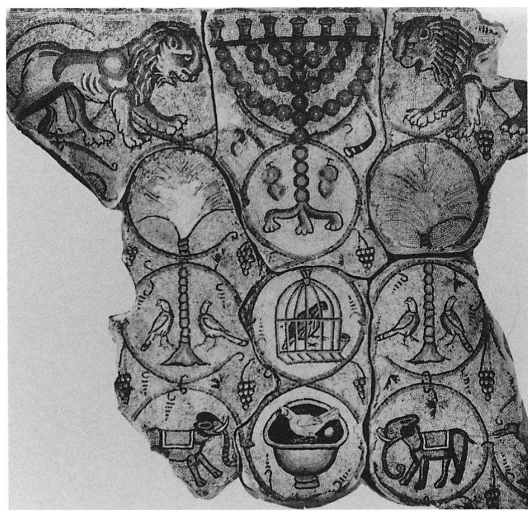 6 Mosaic, Synagogue at Ma’on at Nirim (detail), Jerusalem, Israel Museum (from E. Kadourie, The Jewish World, New York, 1979, fig. 23) 
